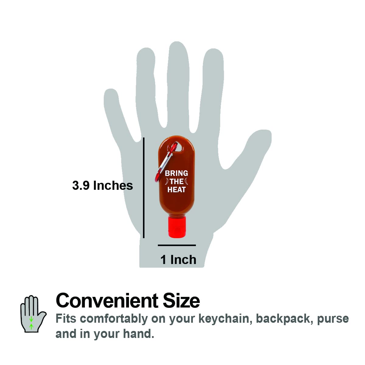 Refillable Mini Hot Sauce Bottle Keychain - 1 Oz Empty Travel Hot Sauce Container - BPA-Free & Food Grade - Portable Spicy Condiment Carrier - Perfect for Camping, Hiking & On-the-Go Meals - Ships Empty with Funnel