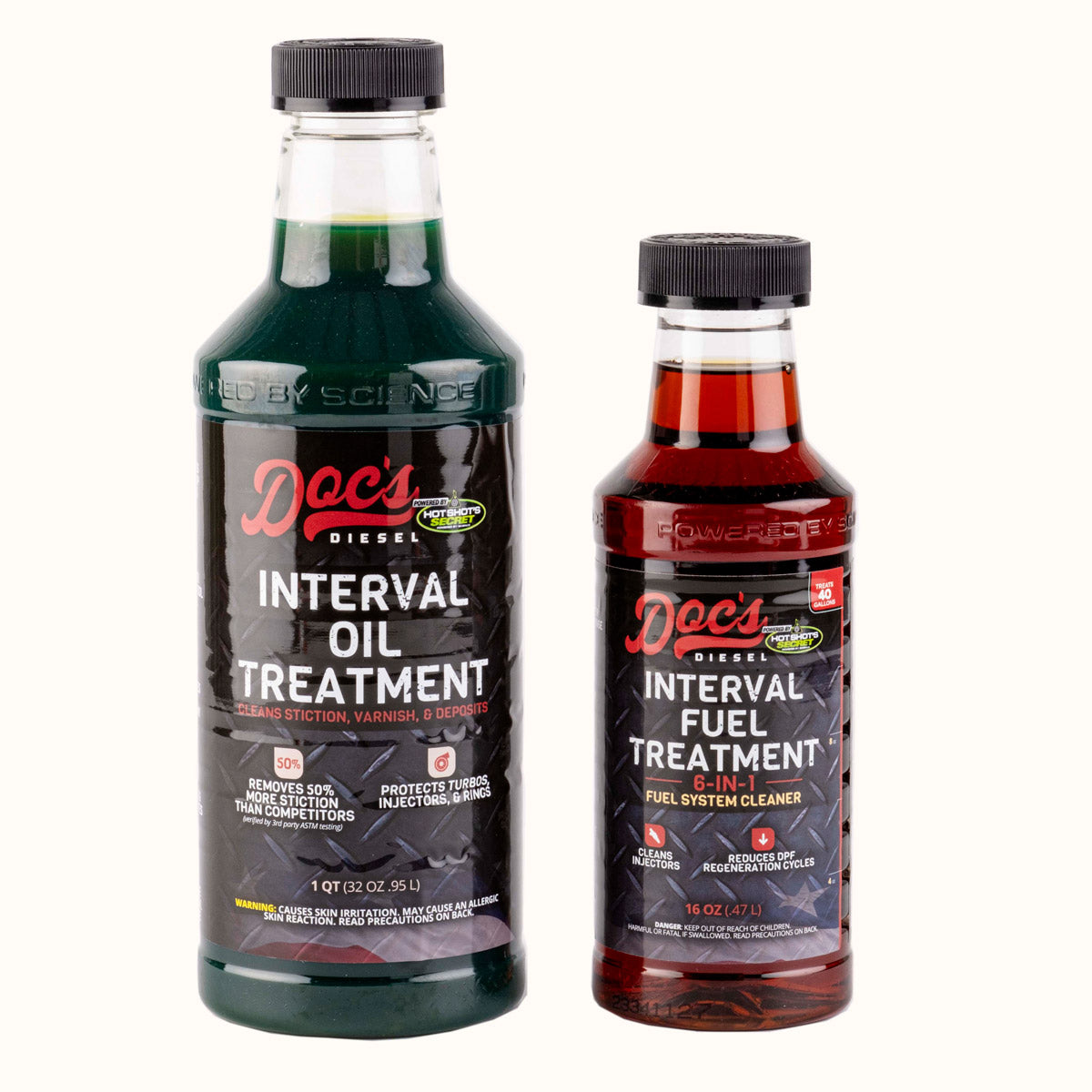Doc's Diesel & Hot Shot's Secret Interval Diesel Fuel Treatment + Oil Treatment Kit - Improve Engine Performance & Fuel Efficiency for Trucks, SUVs & Heavy-Duty Vehicles