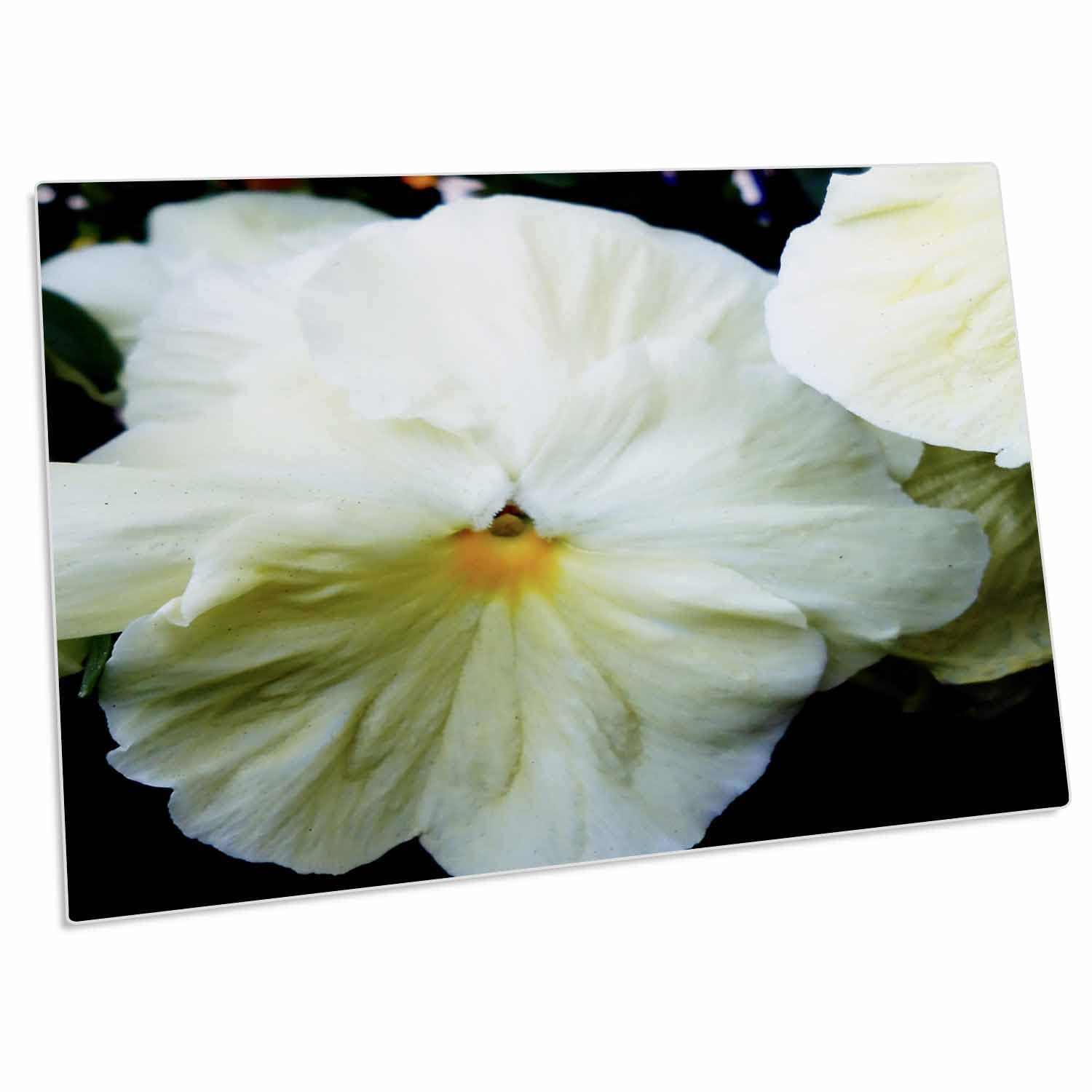 3D Rose Ivory Pansy Flower Desk Pad Place Mats Set of 4 - Non-Slip Table Protector for Dining, Kitchen, Office | dpd-182238-1 | Elegant Floral Home Decor for Parties & Daily Use