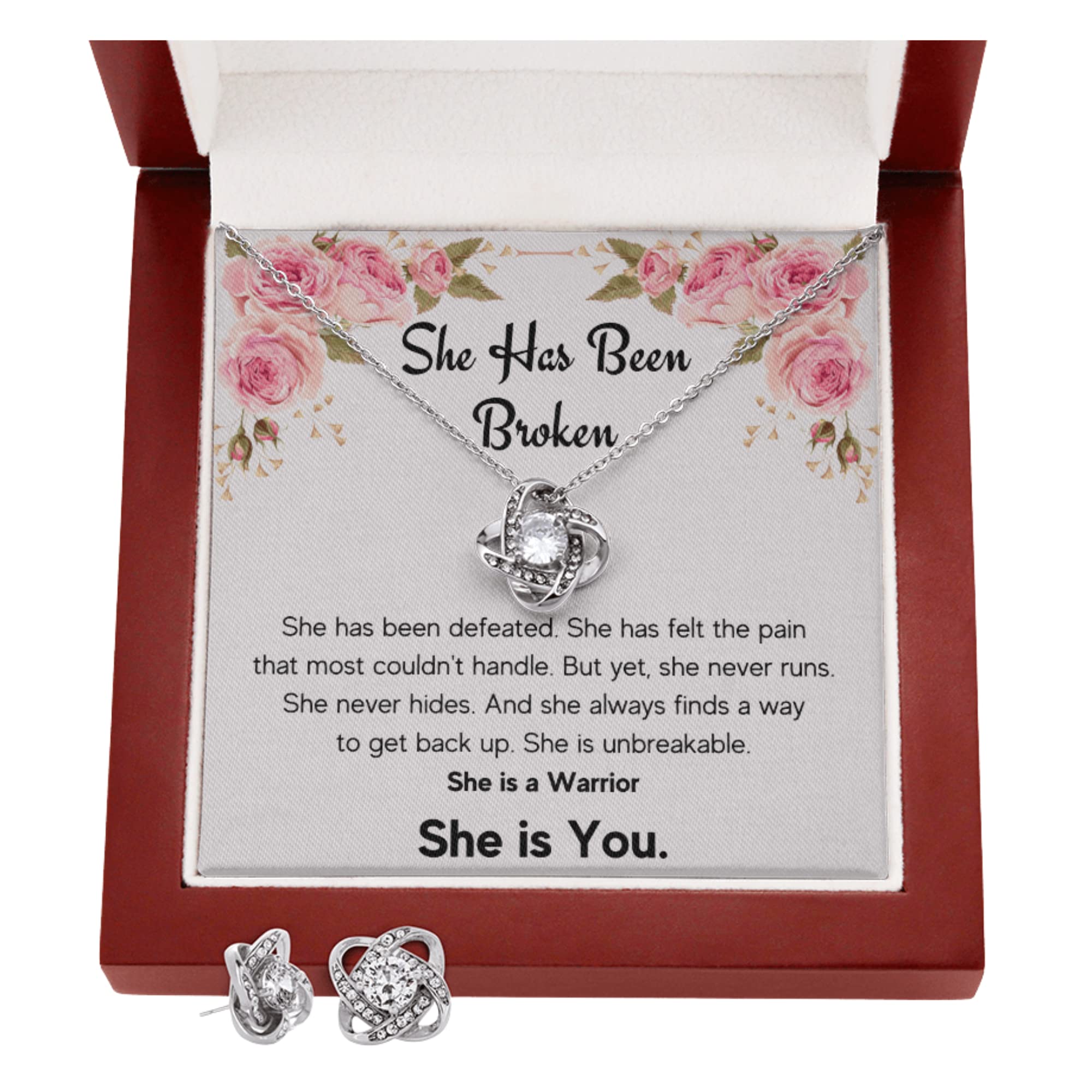 Get Well Soon Gifts for Women - Motivational Inspirational Jewelry Set with Stainless Steel Necklace, Message Card & Gift Box | Encouragement, Sympathy & Recovery Gifts for Her | Perfect for Hospital Visits, Chemo Support & New Beginnings