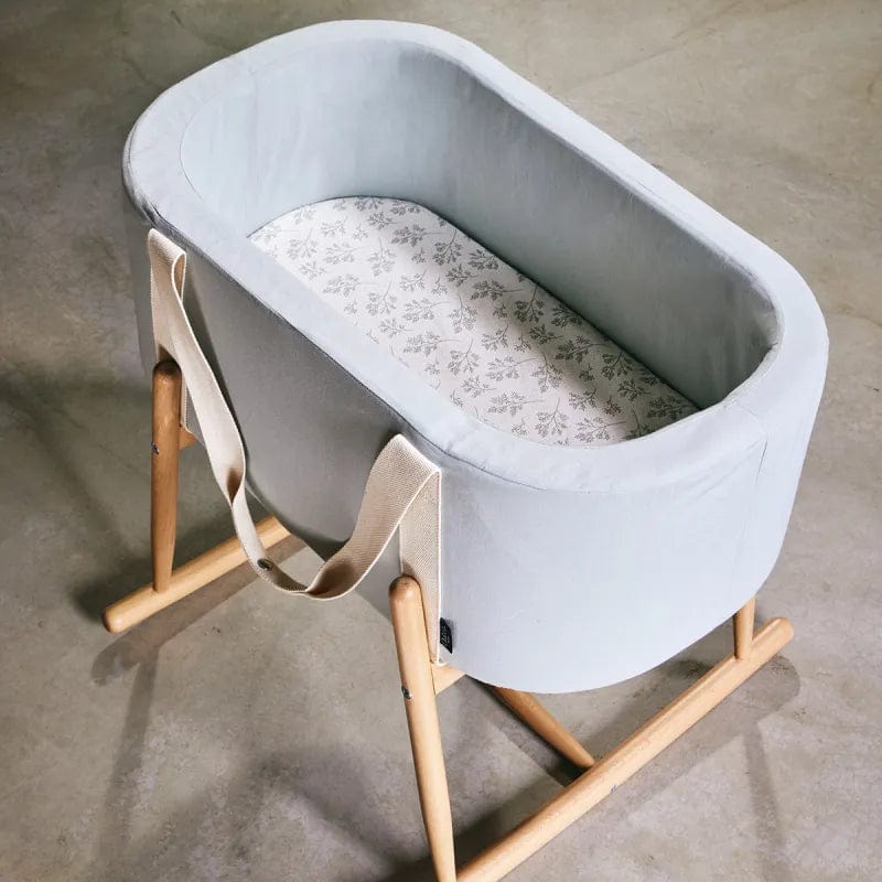 Charlie Crane Fitted Sheet for Kuko Moses Basket & Kumi Crib - Soft Organic Cotton Baby Crib Sheet for Newborn Nursery, Perfect for Daytime Naps and Overnight Sleeping