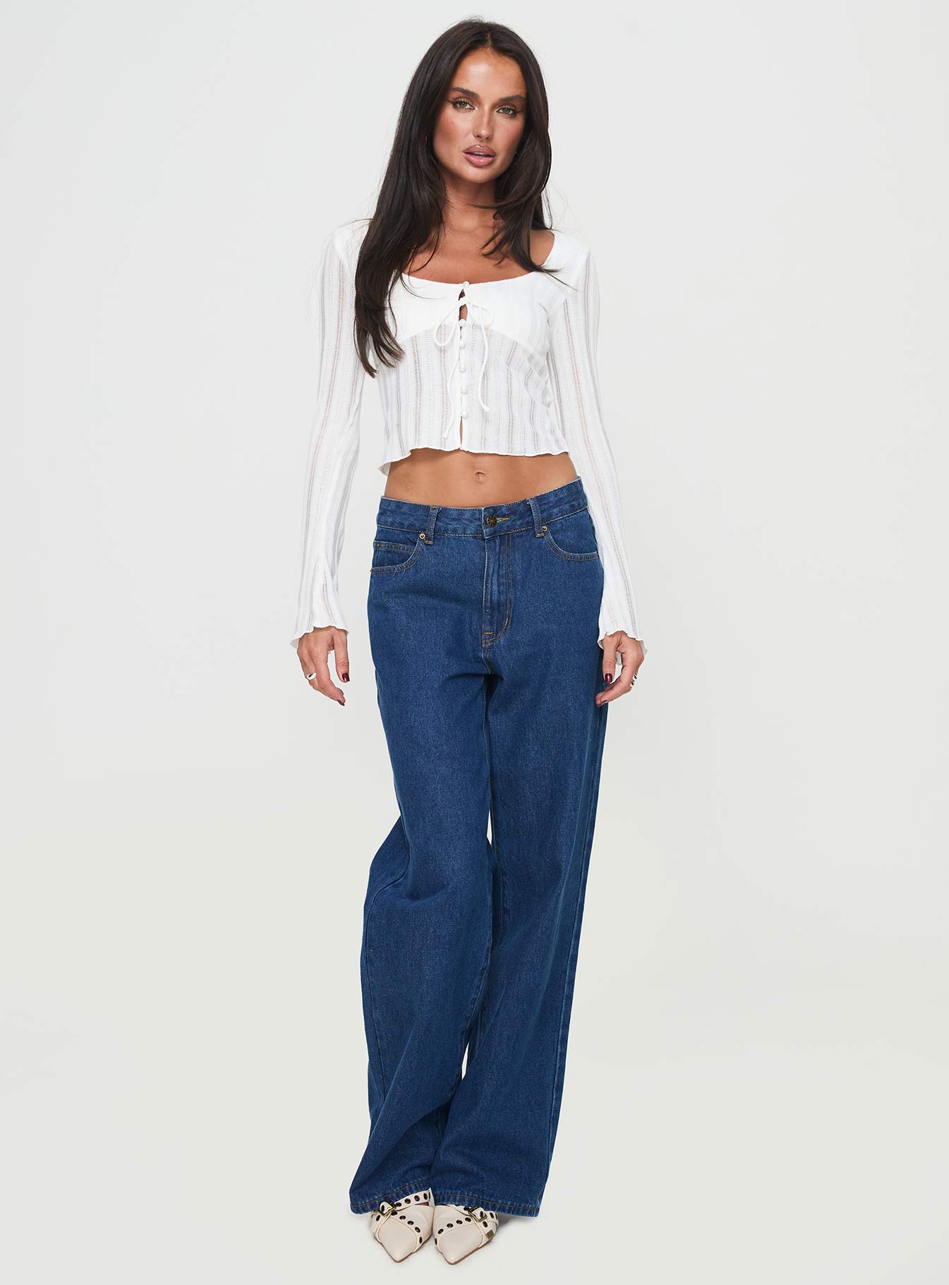 All Seasons Long Sleeve Tops for Women - Soft Comfortable White Blouse - Perfect for Work, Casual Wear & Layering