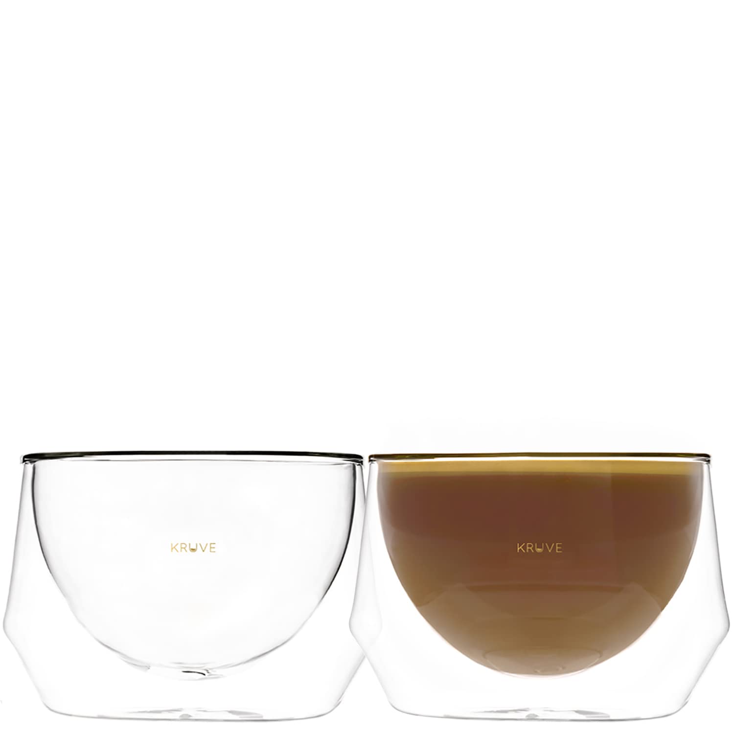 KRUVE IMAGINE Handcrafted Double-Wall Borosilicate Glass Coffee Cups (Set of 2, 10oz/300ml) - Perfect for Espresso, Latte Art & Hot Beverages - Durable & Heat Resistant - Ideal Gift for Coffee Lovers - Great for Home, Office or Café Use