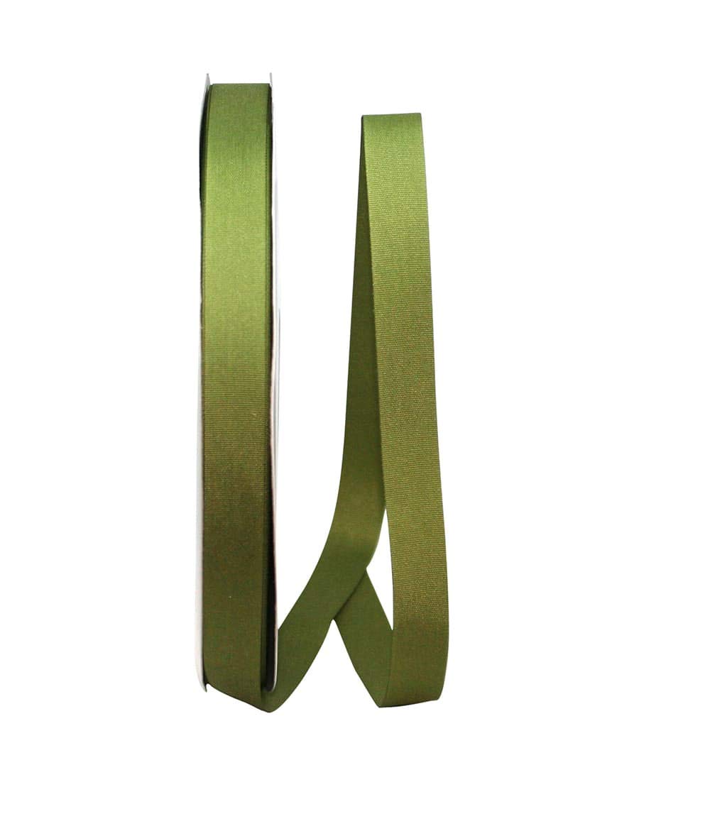 Reliant Ribbon Soliterra Taffeta Ribbon - 5/8 Inch x 100 Yards Moss Green - Perfect for Gift Wrapping, Crafts, and DIY Wedding Decorations