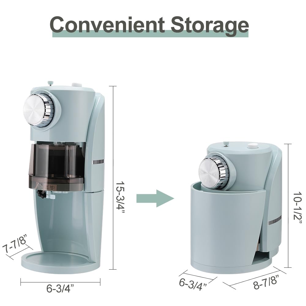 Commercial Shaved Ice Machine - 120V 45W Snow Cone & Slushy Maker with Stainless Steel Blades (Green) - Perfect for Parties, Carnivals, and Home Use
