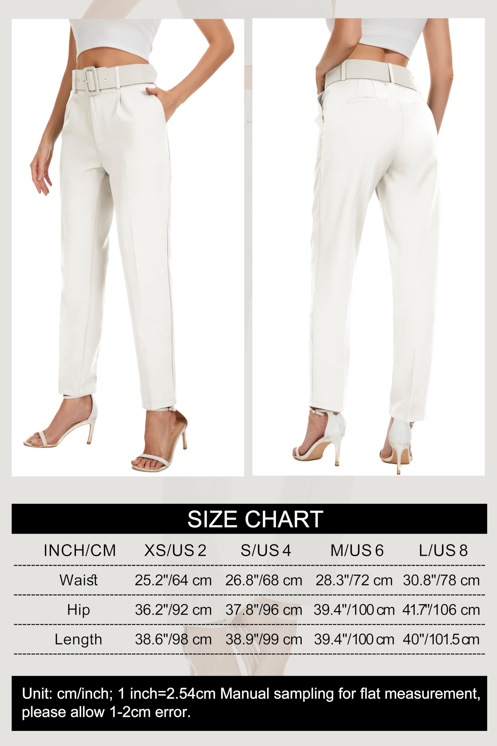 High Waisted Women's Business Casual Dress Pants - Tapered Work Trousers with Pockets | Perfect for Office, Interviews & Professional Events
