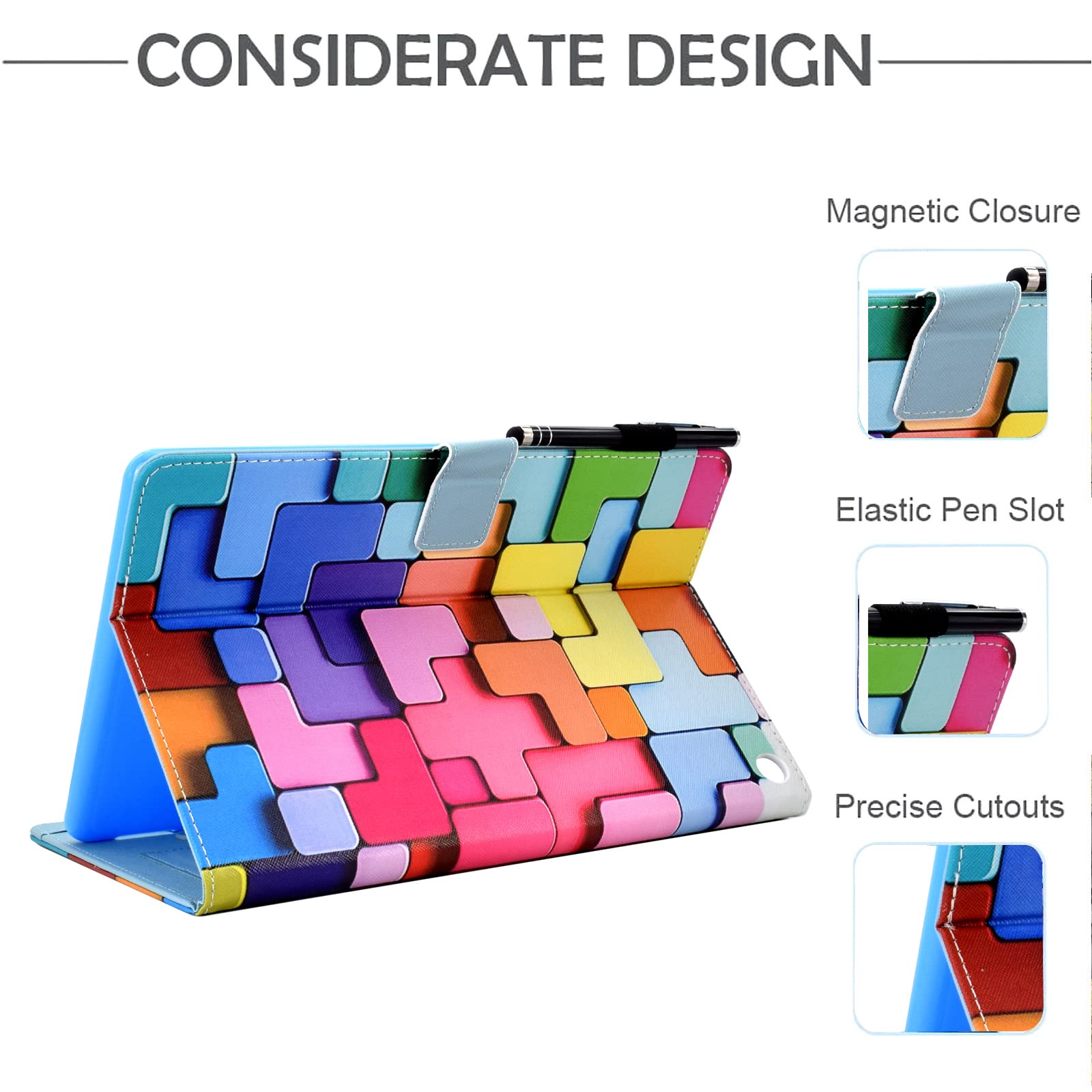 Premium PU Leather Smart Cover for Amazon Kindle Fire HD 10 & Fire HD 10 Plus (11th Gen 2021, 10.1