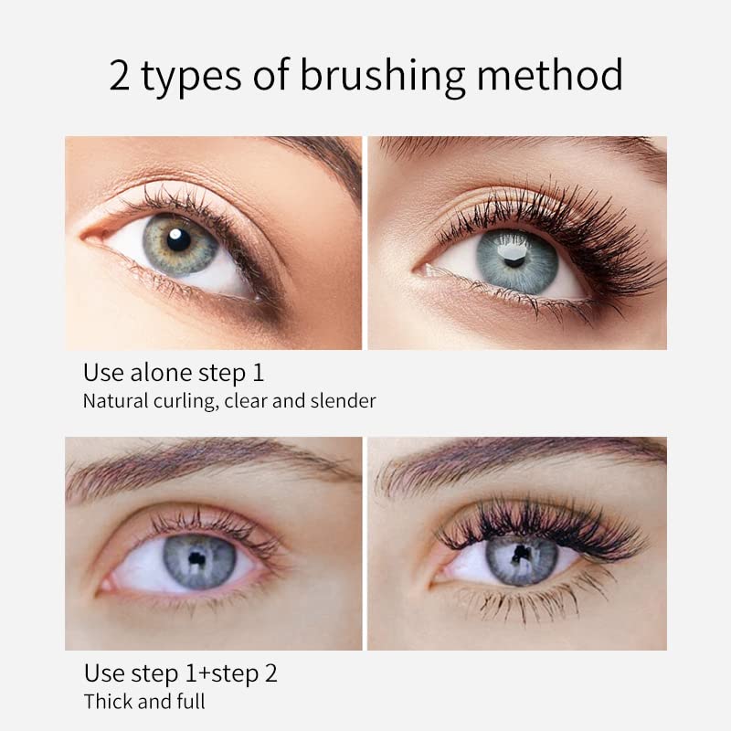 Vibely 5X Longer Waterproof Mascara - 2-in-1 Lengthening & Thickening Black Mascara with 4D Silk Fiber for Natural Lashes | No Clumping, Washable Formula | Perfect for Daily Wear, Special Occasions & Photography