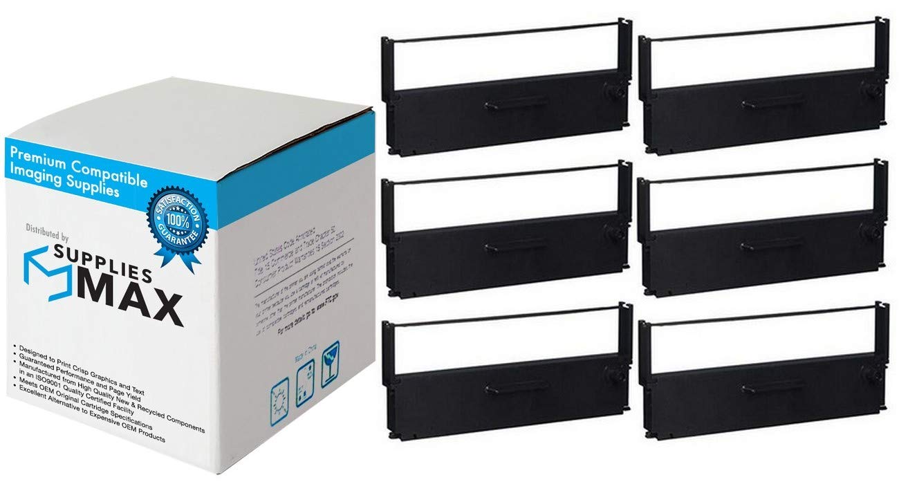 NCR 7162 7166 7452 7453 Compatible Printer Ribbons - 6 Pack Black (127789BK) - Ideal for Retail POS Systems & Cash Registers