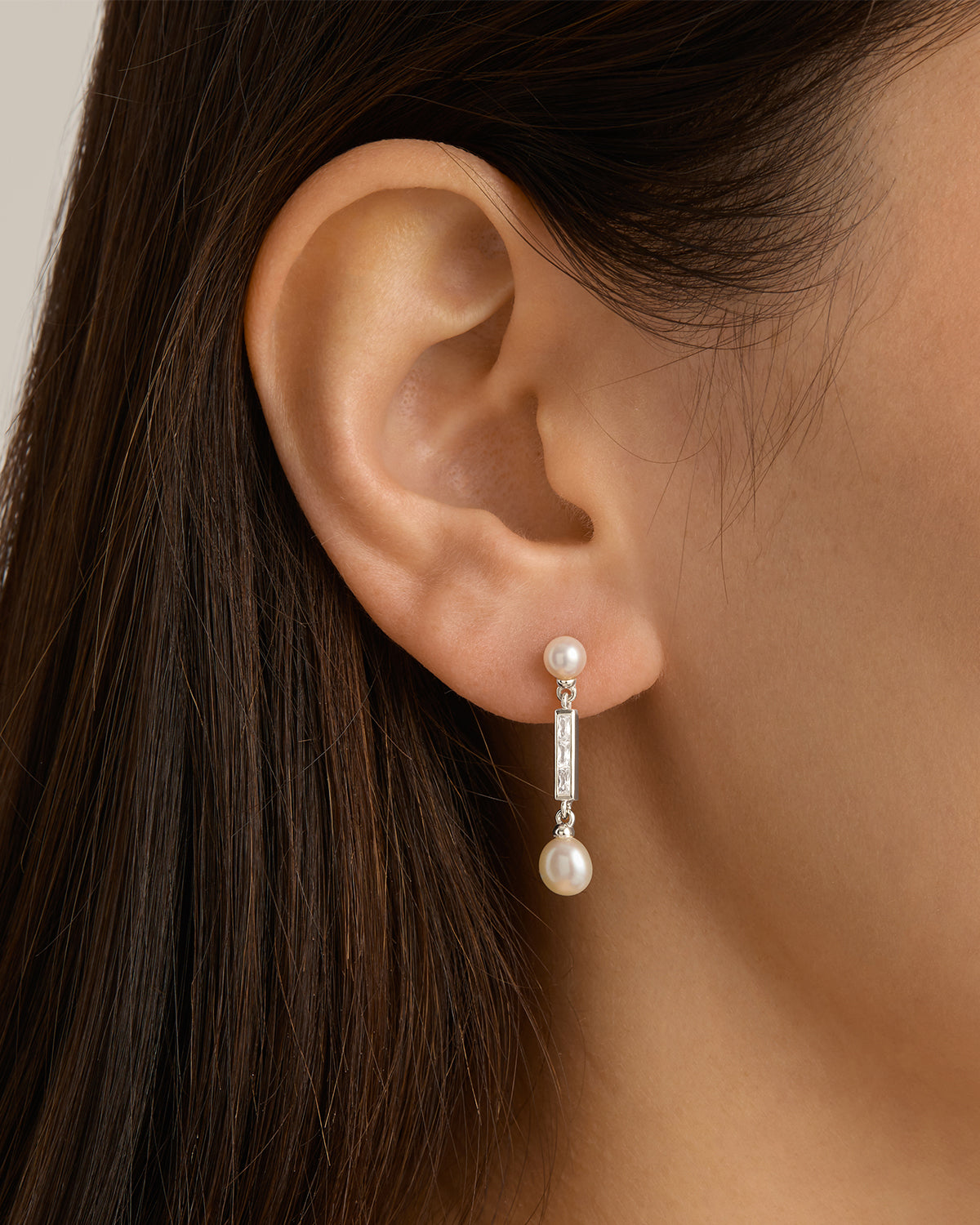 Sterling Silver Pearl Drop Earrings for Women - Elegant Dangle Earrings for Everyday Wear & Special Occasions