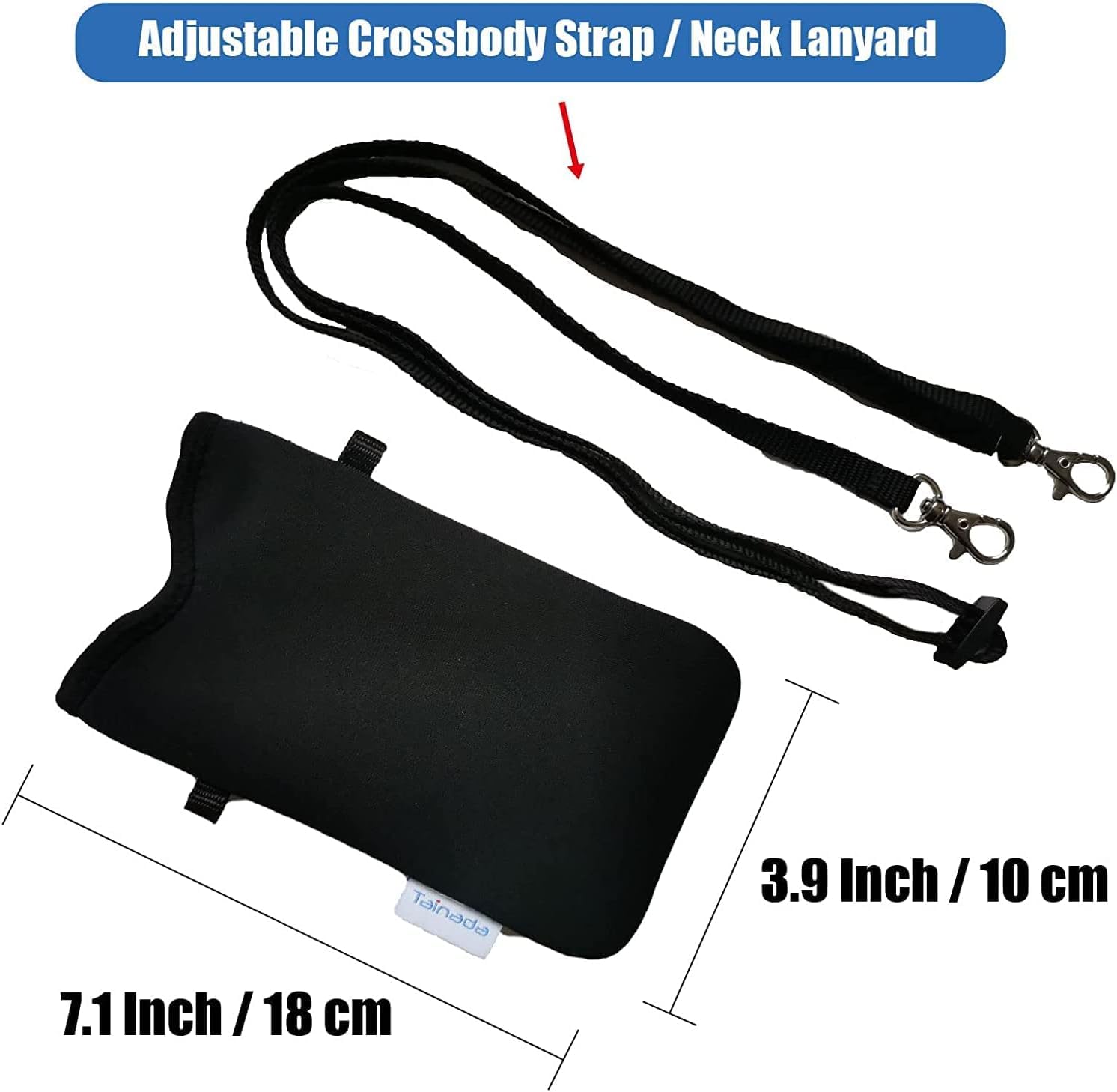 Tainada Neoprene Phone Sleeve Pouch with Adjustable Crossbody Strap & Neck Lanyard - Compatible with iPhone 16/15/14/13/12 Pro Max, Plus & Samsung Galaxy S22+/A53/Google Pixel 6 - Waterproof Protective Case (Camel Brown Plaid) for Outdoor Activities, Travel & Daily Commute