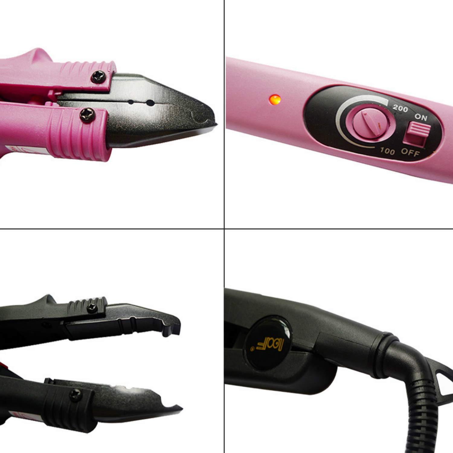 Professional Hair Extensions Fusion Heat Iron Connector Wand - Melting Tool with Clips & Heat Resistant Glove (Black) - Perfect for Salon Styling, DIY Hair Extensions & At-Home Hair Care