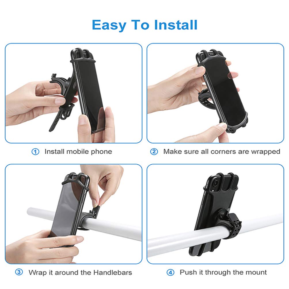 Hemobllo 1pc Silicone Bike Phone Holder - Secure Phone Bracket & Storage Rack for Cycling, Running, and Outdoor Activities