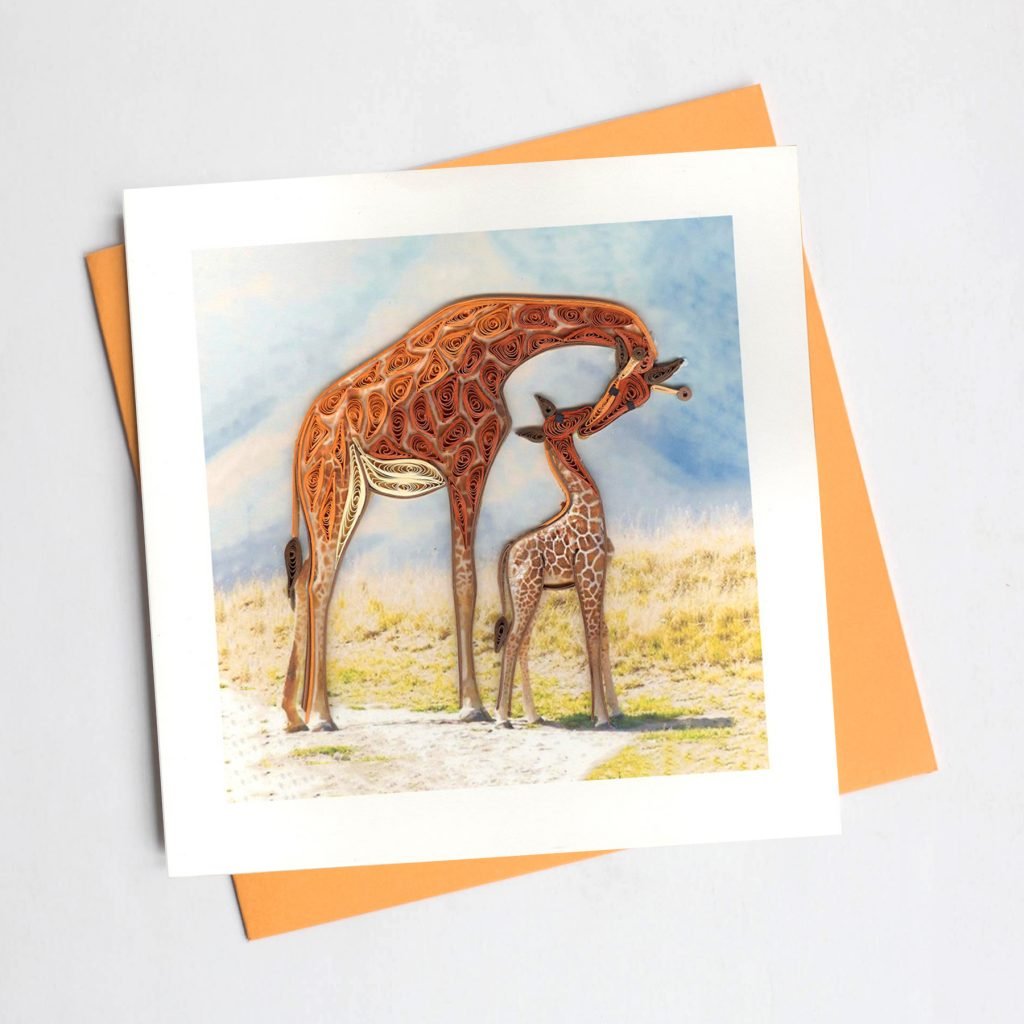 Quilling Card - Handmade Giraffe Greeting Card for Birthdays & Gifts