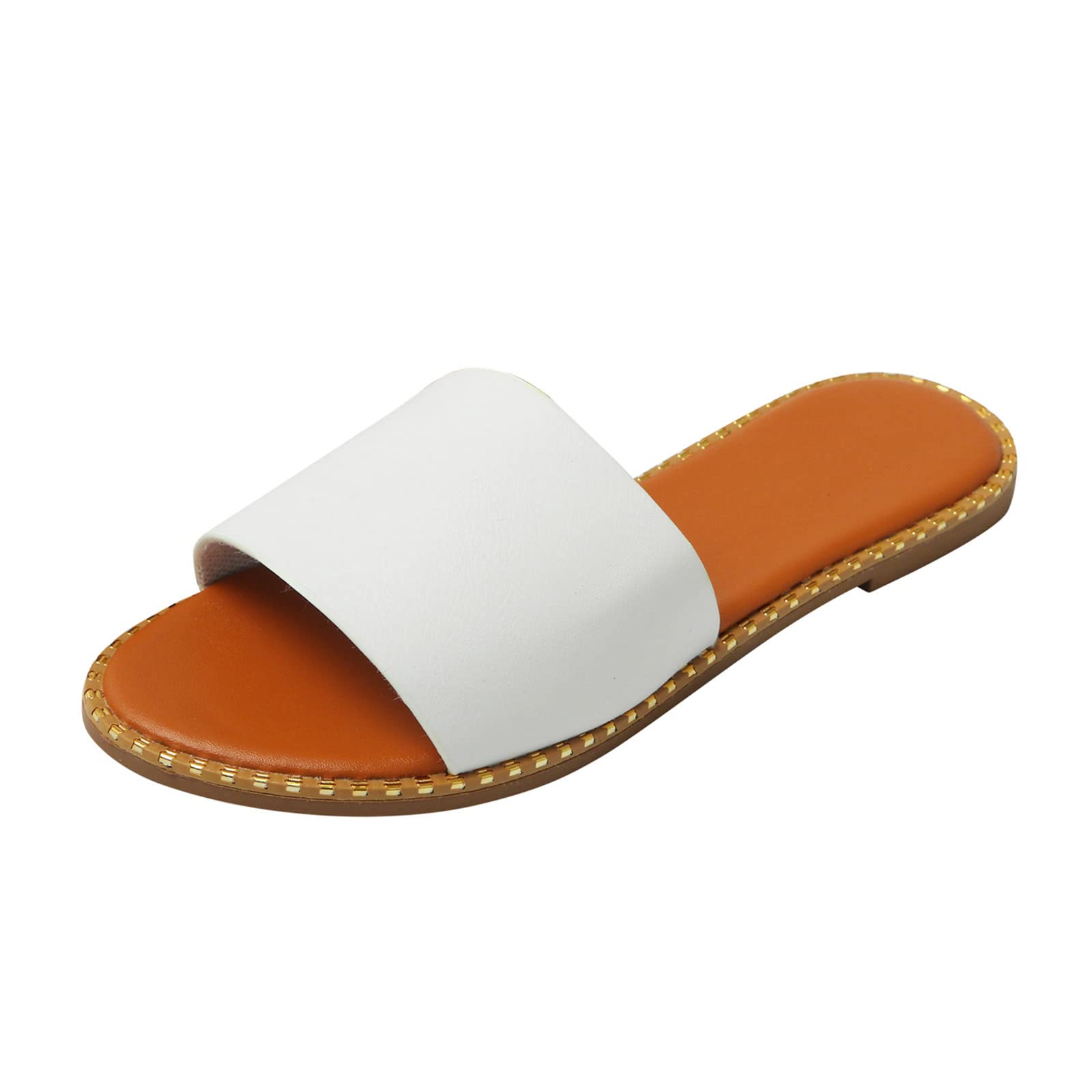 Women's Casual One Strap Slide Sandals - Comfortable Flat Slip-On Dressy Sandals for Women | Perfect for Beach, Vacation, Summer Outfits & Everyday Wear