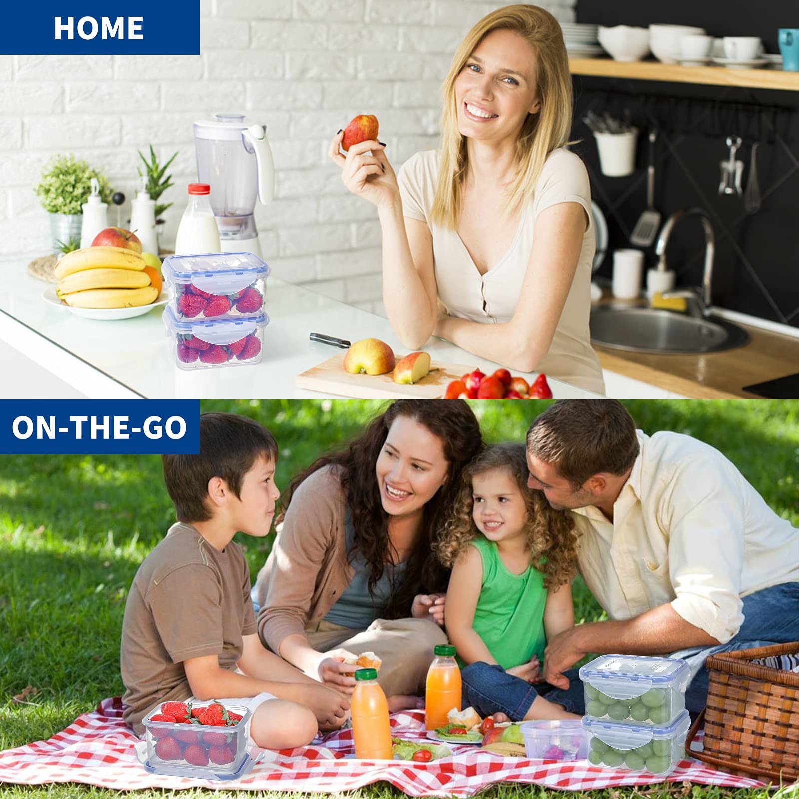 **EASYLOCK 6-Pack 500ML Airtight Food Storage Containers with Lids – Reusable Meal Prep Containers, Freezer-Safe Plastic Food Boxes for Snacks, Leftovers & Kitchen Organization – Perfect for Meal Prep, Office Lunch & Food Storage**
