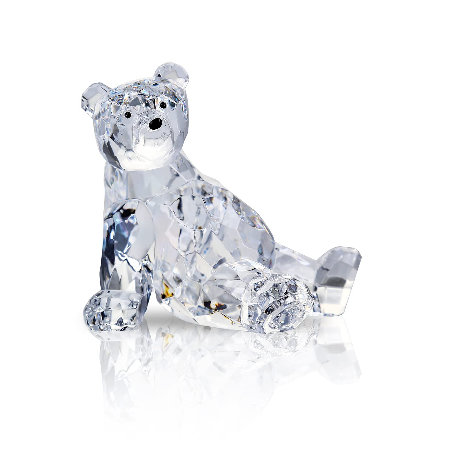 Cute Clear Acrylic Polar Bear Figurine - Modern Home & Office Decor, Animal-Themed Room Decoration - Perfect for Shelves, Desks, and Gift Giving