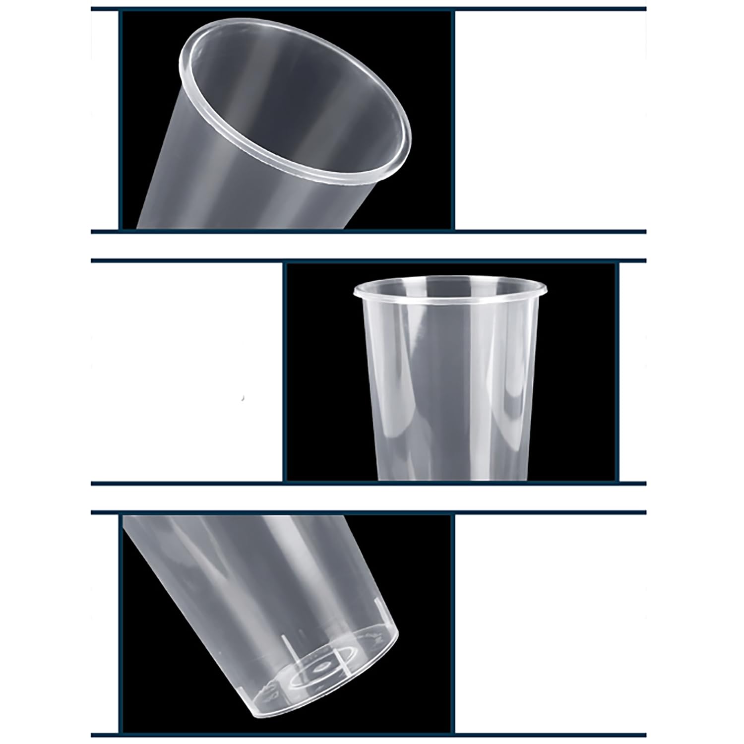 Custom Monogrammed Plastic Cups 12oz - Gold Foil Print Disposable Wedding & Party Cups, Personalized Shatterproof Frosted Cups for Bridal Showers, Rehearsal Dinners & Special Events
