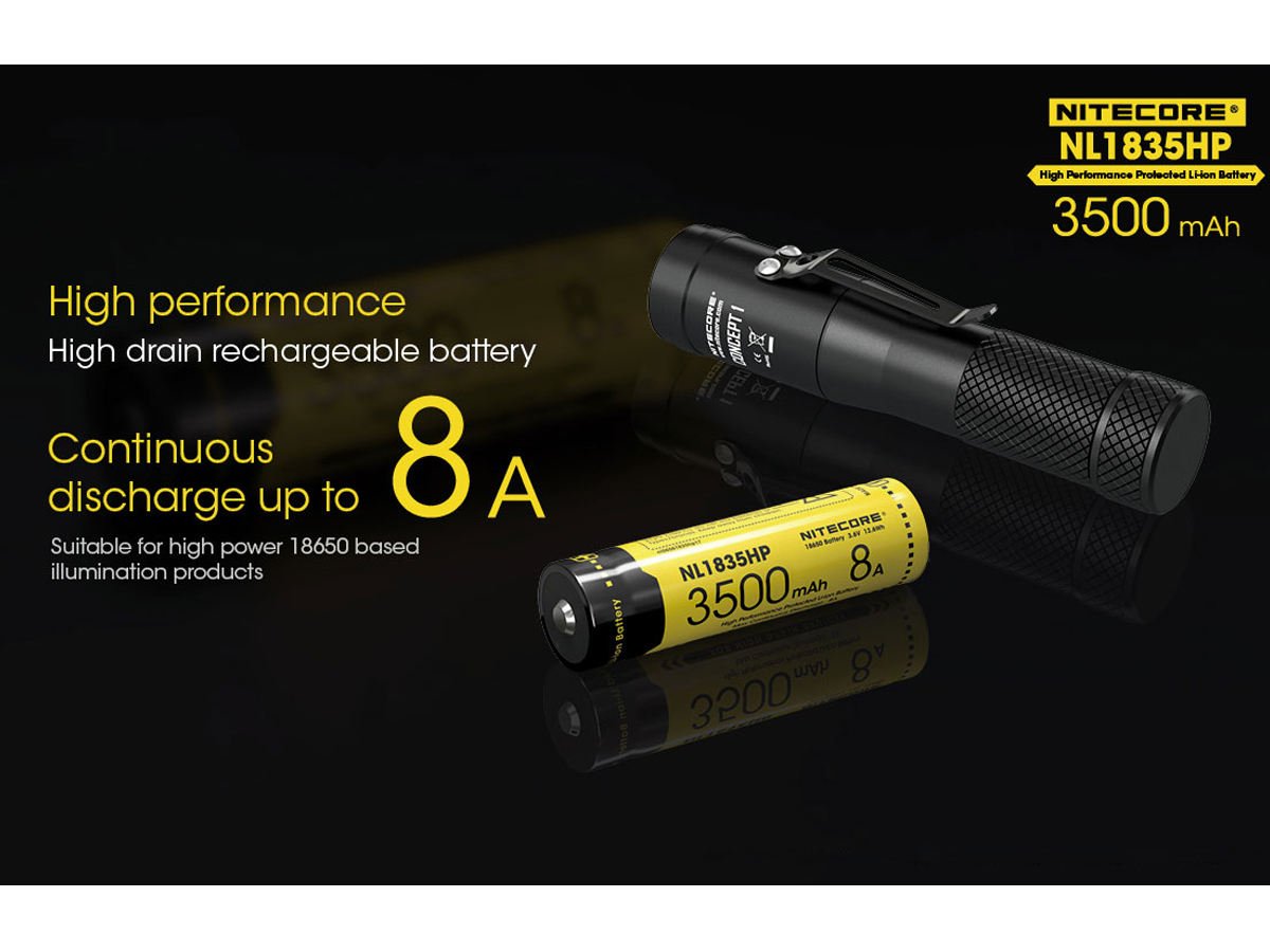 Nitecore NL1835HP 18650 Rechargeable Battery 3500mAh High Capacity - Perfect for Flashlights, Vape Mods, and Portable Electronics