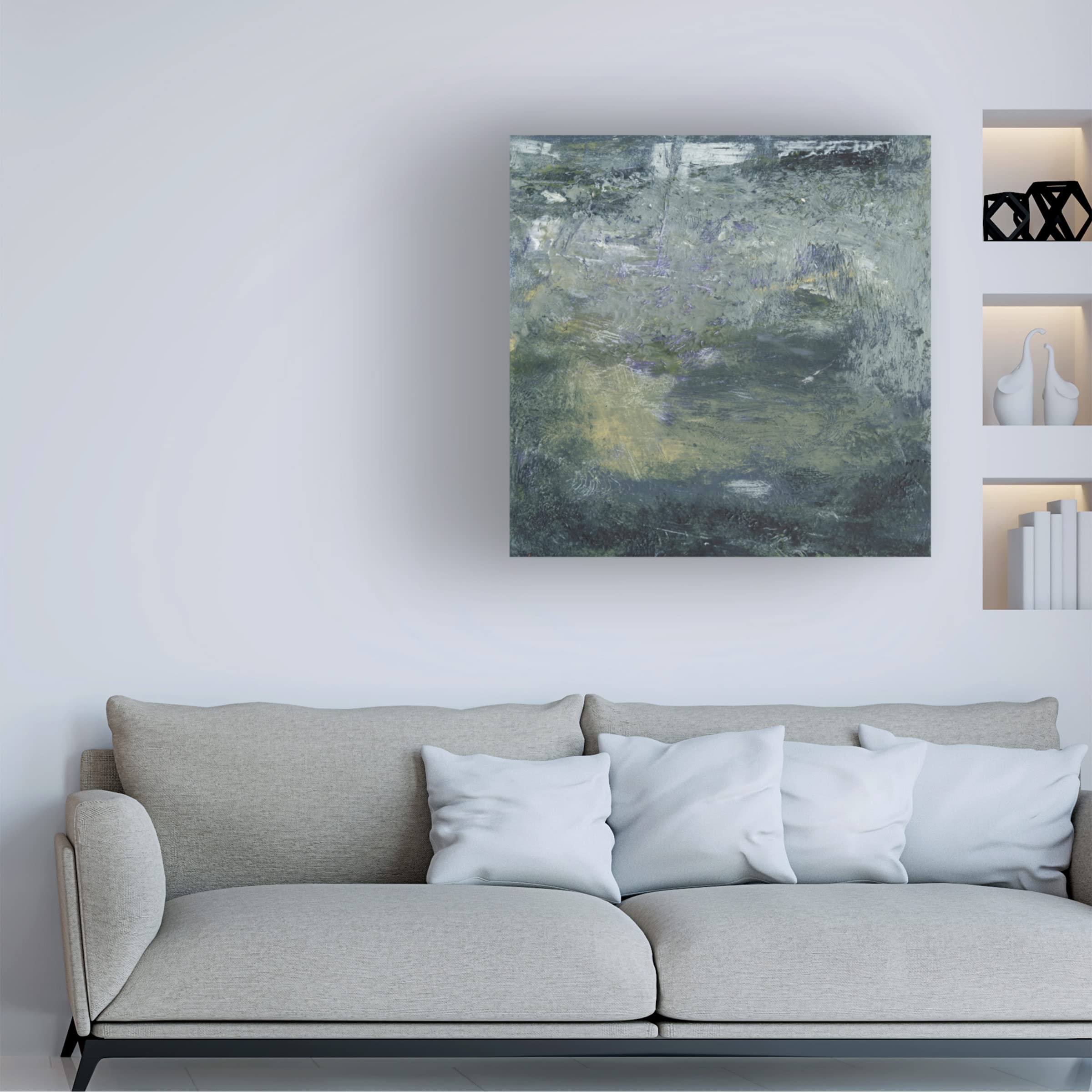 Sharon Gordon 'Encaustic Tile In Blue IV' Canvas Wall Art Print - Modern Home Decor for Living Room, Bedroom & Office - Trademark Fine Art Collection
