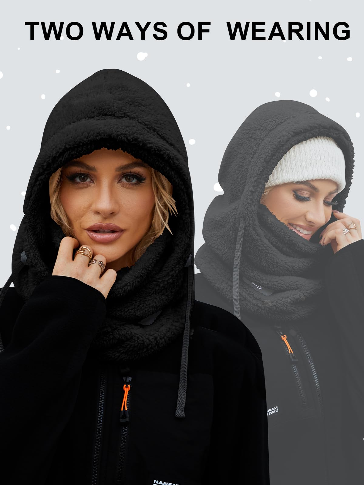 Balaclava Fleece Ski Mask for Men & Women - Windproof Winter Face Mask, Hooded Scarf & Neck Warmer for Cold Weather - Perfect for Skiing, Snowboarding, Motorcycling & Outdoor Activities