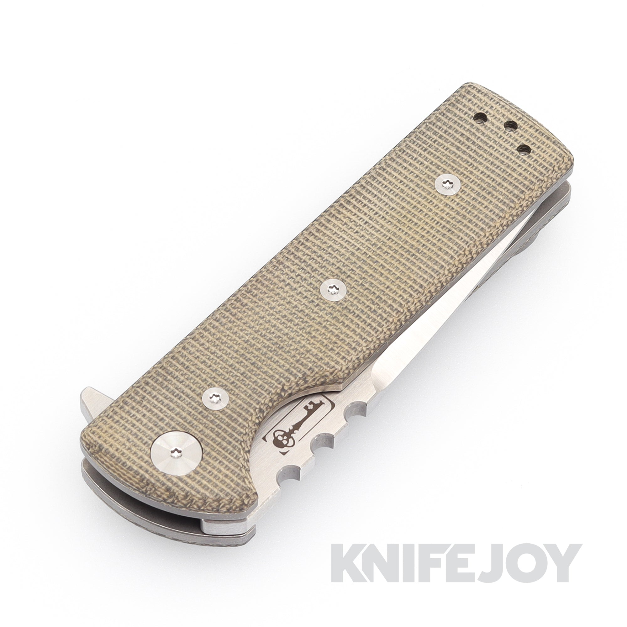 Chaves Knives T.A.K. Tanto Blade Folding Pocket Knife - Green Micarta Handles, Belt Finish - EDC, Outdoor, Camping & Survival Gear