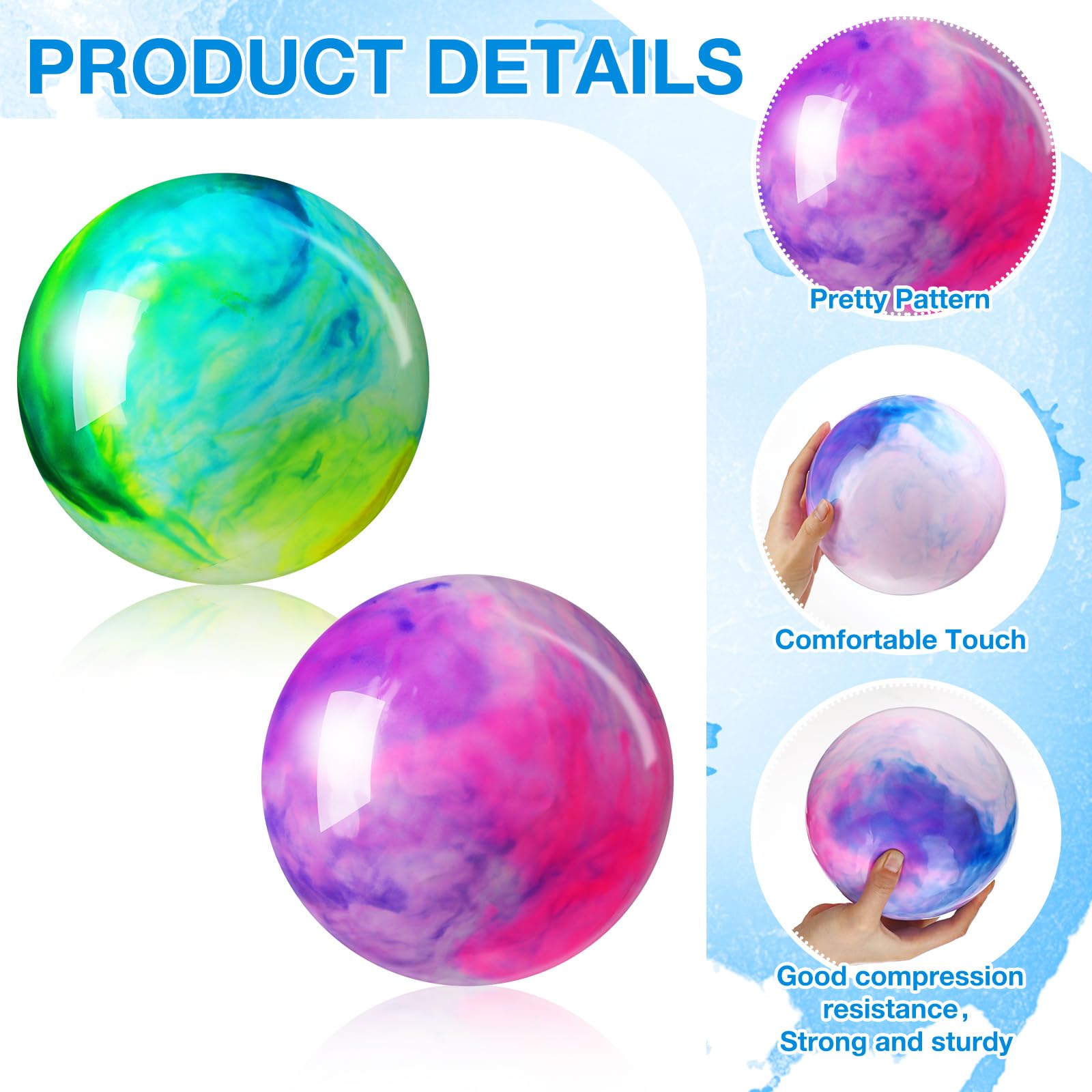 **8-Pack Sratte Bouncy Balls for Kids & Adults - 18