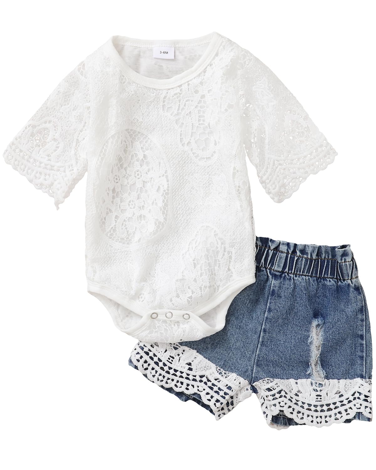 Adorable Baby Girl Clothes Set - Cute Toddler Romper Top & Jeans Outfit for Infants 0-24 Months | Perfect for Playdates, Family Photos & Everyday Wear