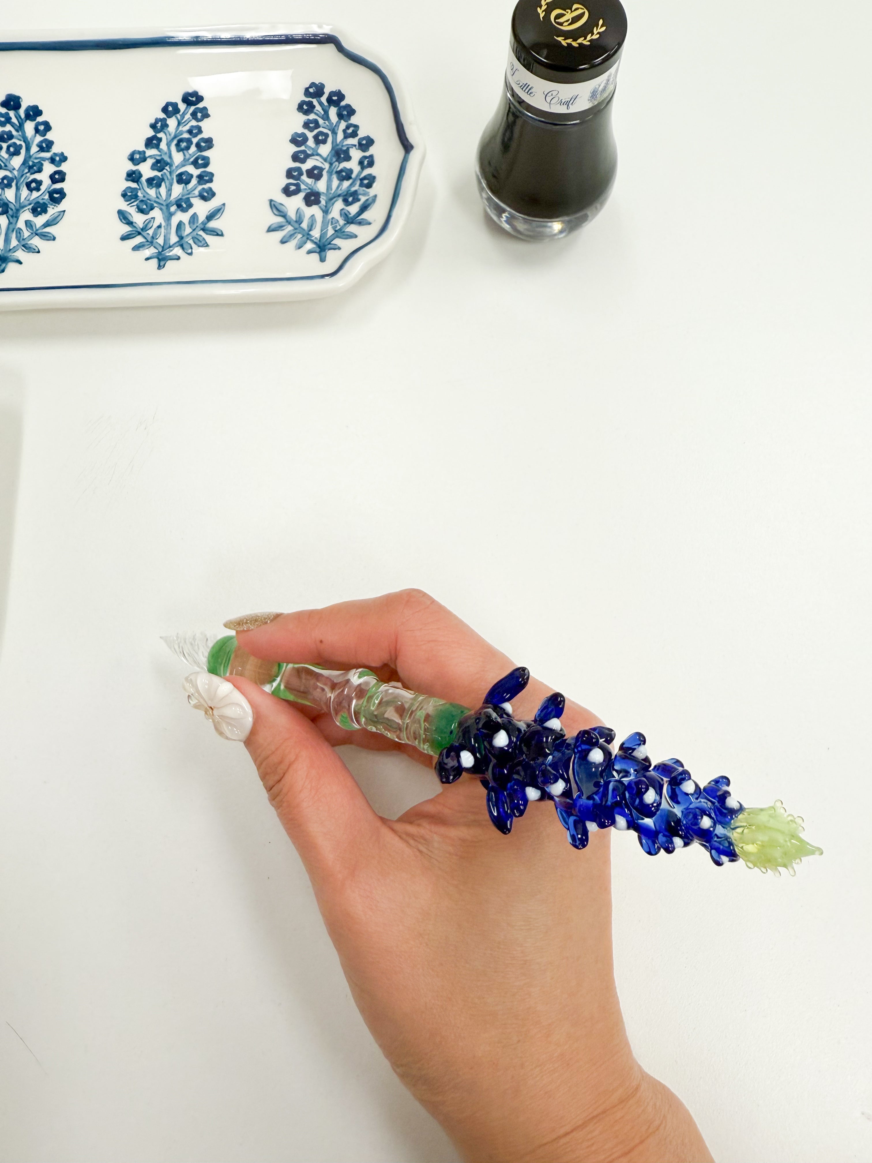 Bluebonnet Glass Dip Pen - Limited Edition Calligraphy Pen for Hand Lettering, Art & Craft - Perfect for Journaling, Scrapbooking & Gift Writing
