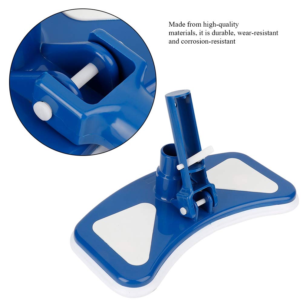 Yosoo 12 Inch Pool Vacuum Head - Heavy Duty Swimming Pool Cleaner with Curved Blue & White Suction Brush for In-Ground & Above Ground Pools - Perfect for Leaves, Dirt & Debris Removal