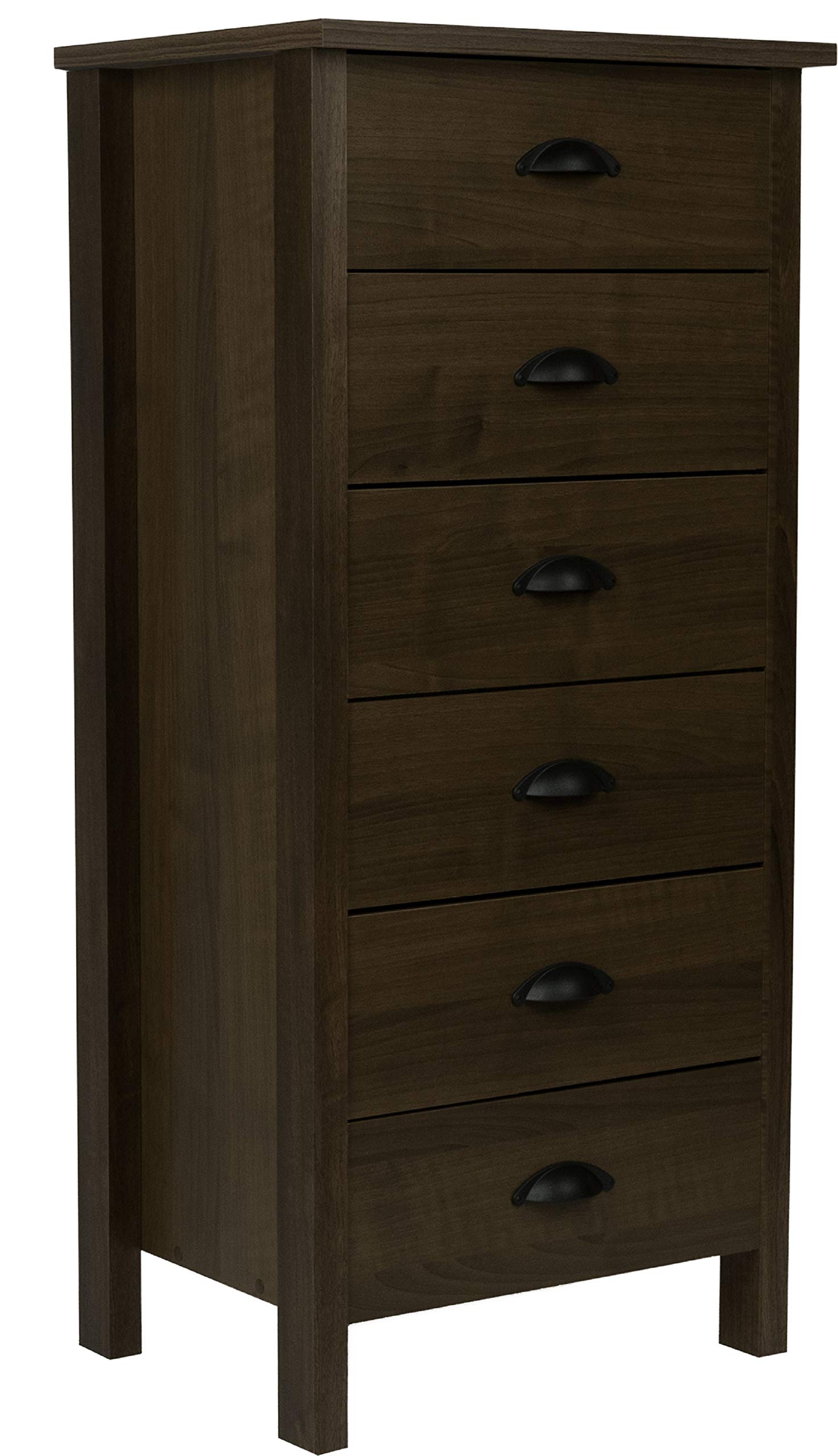 6 Drawer Lingerie Dresser Organizer - Solid Walnut Wood Chest for Underwear, Socks & Jewelry Storage - Perfect for Bedroom, Closet & Dorm Room Organization