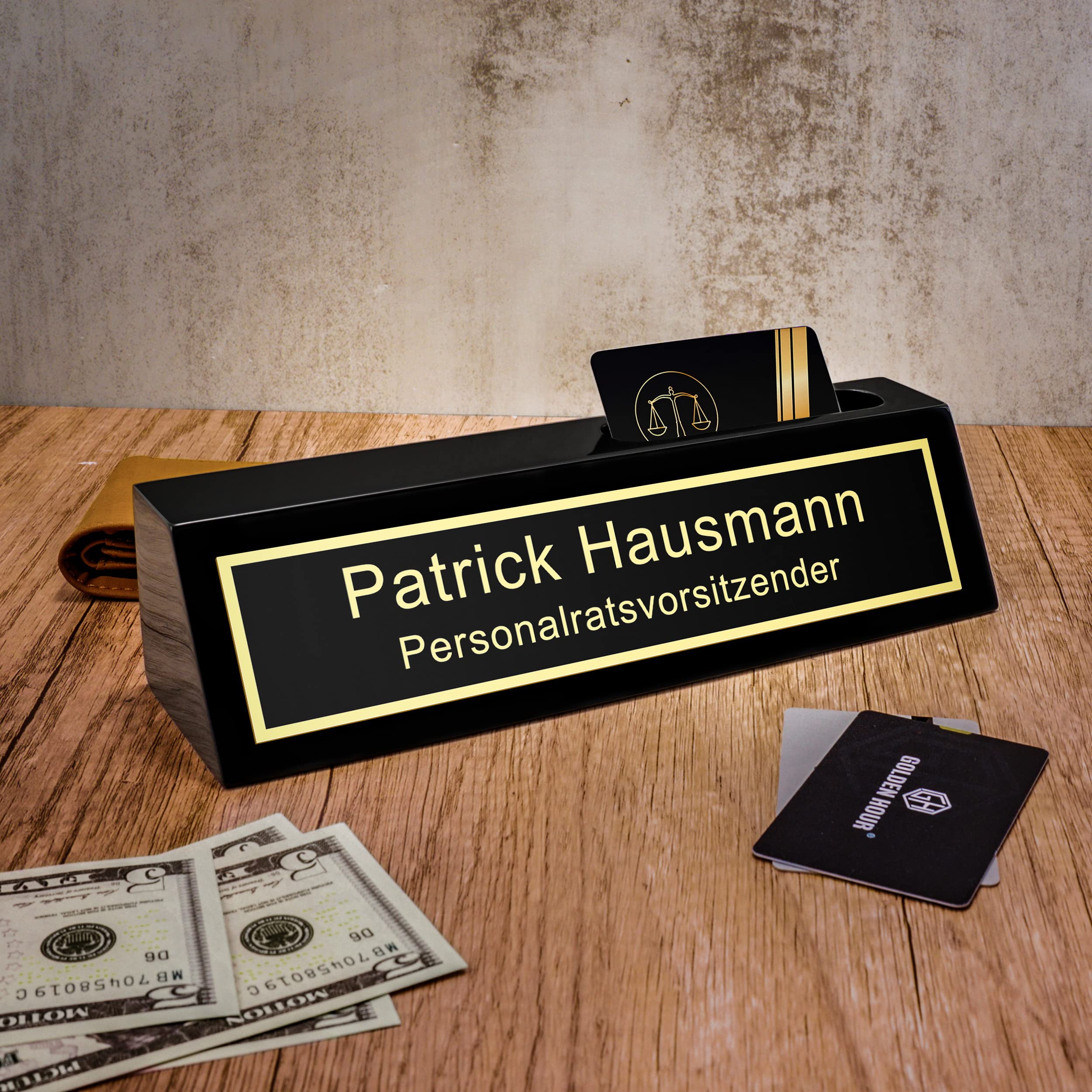Custom Wooden Desk Nameplate - Office & Home Decor