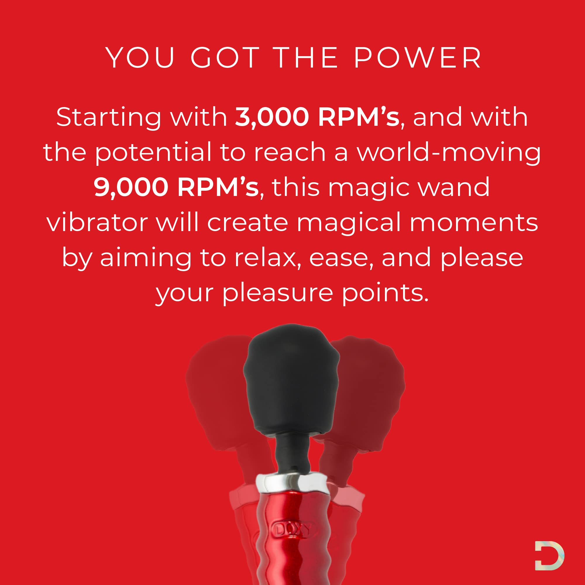 DOXY Die Cast Plug-in Personal Wand Massager - Powerful Deep Tissue Vibrator for Women & Couples - Body-Safe Adult Toy with Red Luxurious Design - Perfect for Relaxation, Intimate Moments & Muscle Relief