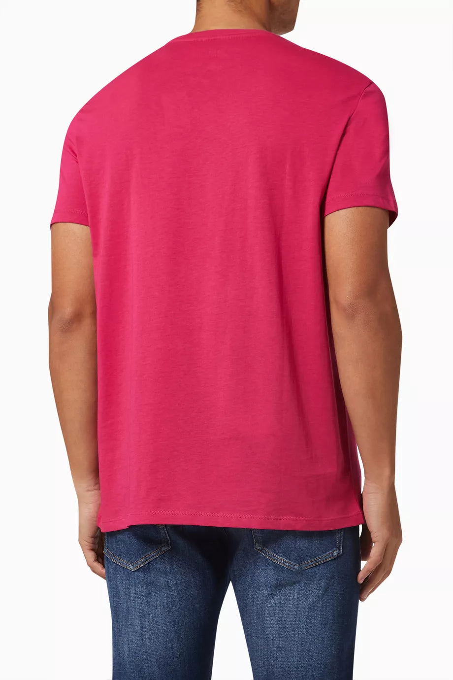 Armani Exchange Fuchsia Slim Fit Icon Logo T-Shirt for Men | Trendy Casual Wear for Parties & Date Nights