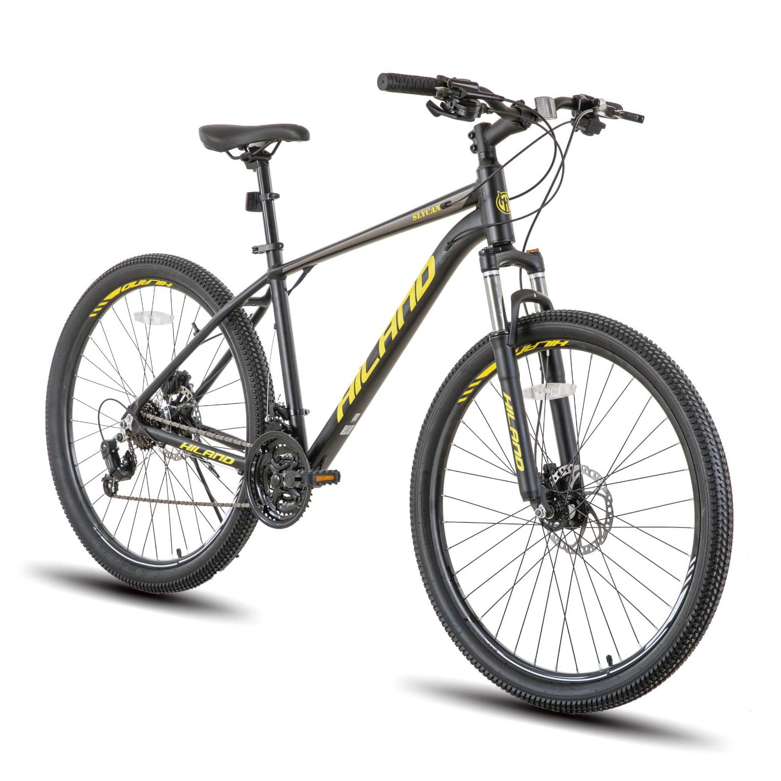 HH HILAND 27.5 Inch Aluminum Mountain Bike for Adults - 21 Speed Gears, Hydraulic Disc Brakes, Lock-Out Suspension Fork - Perfect for Trail Riding, Commuting & Outdoor Adventures (Men & Women)