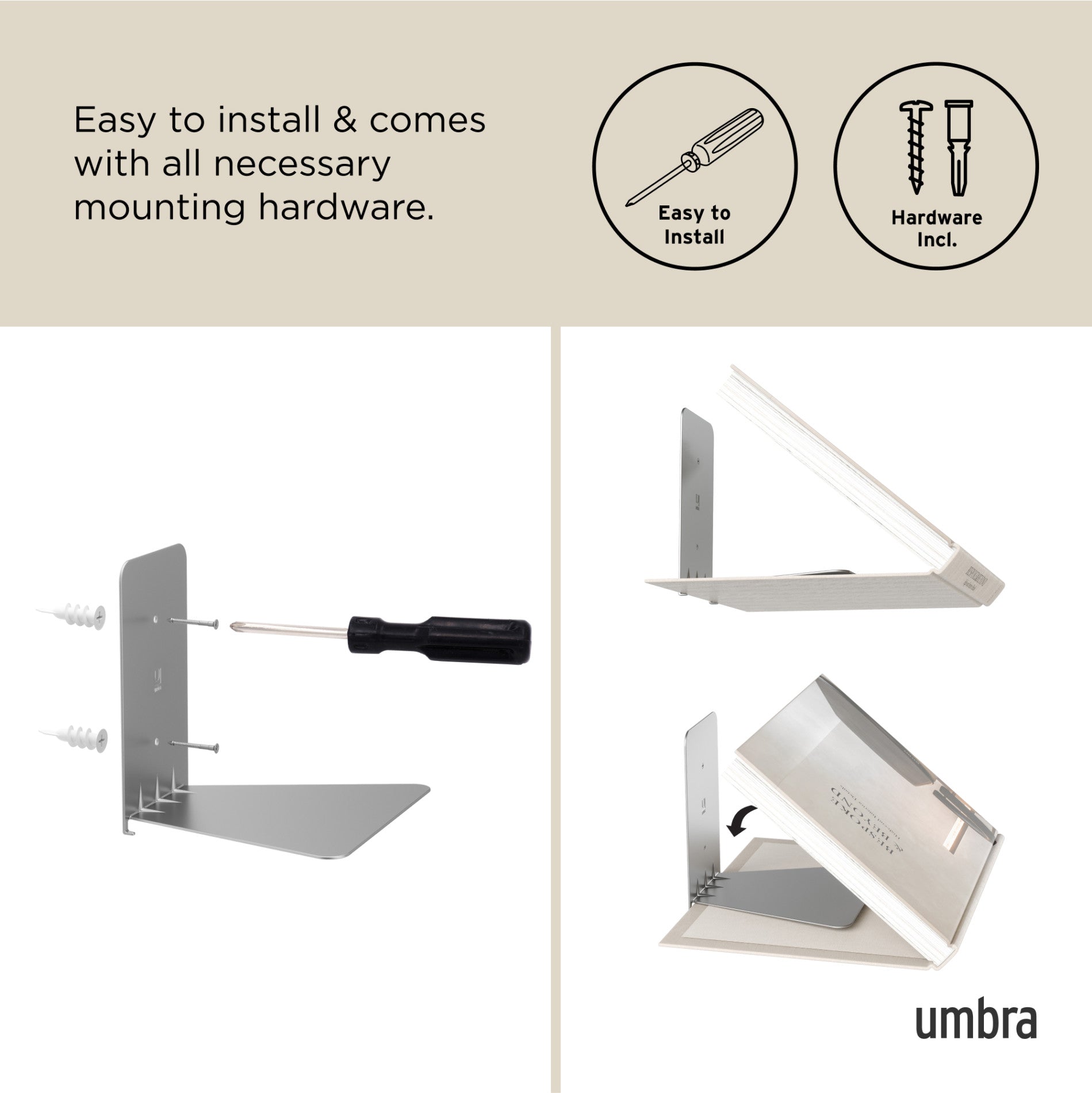 3-Piece Conceal Shelves Set - Hidden Floating Shelves for Wall Storage - Perfect for Living Room, Bedroom, and Bathroom Organization