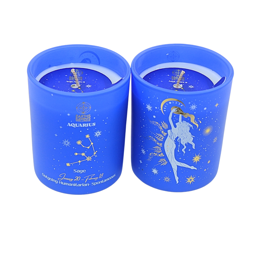 Aquarius Zodiac Scented Candle - Soothing Aromatherapy Gift for Relaxation & Meditation | Perfect for Home Spa, Yoga, and Bedroom Ambiance