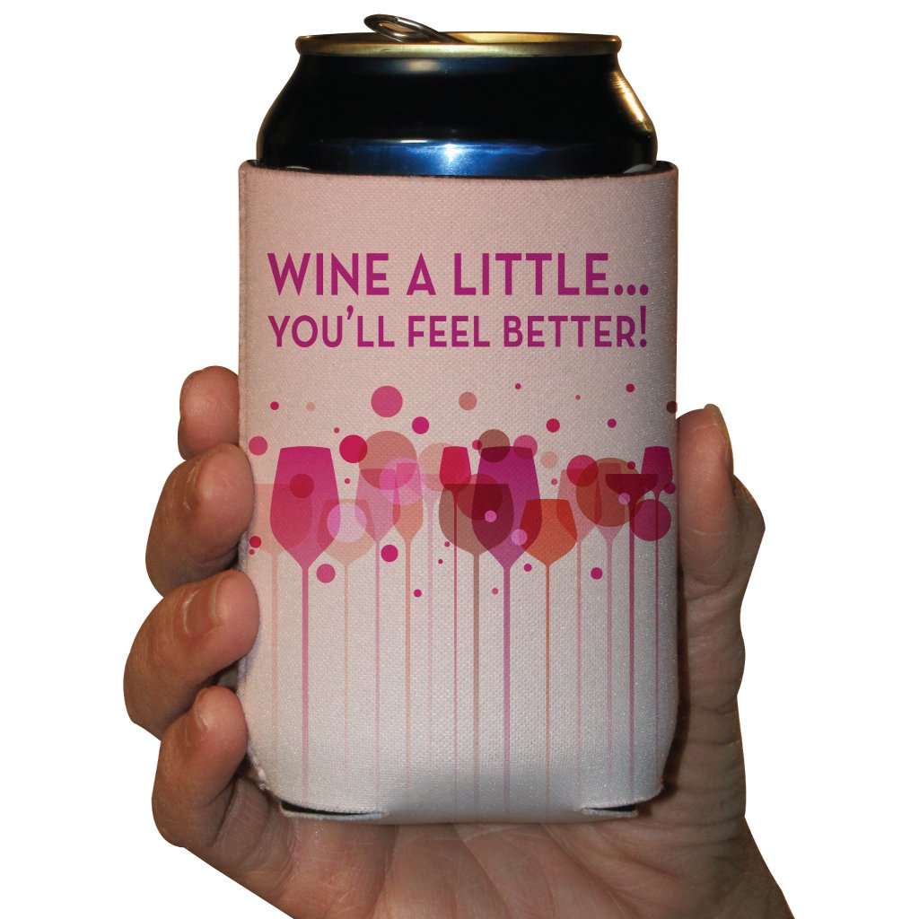 VictoryStore Insulated Can & Beverage Coolers - Fun Wine Theme Set of 6 | Perfect for Parties, Picnics & Outdoor Events