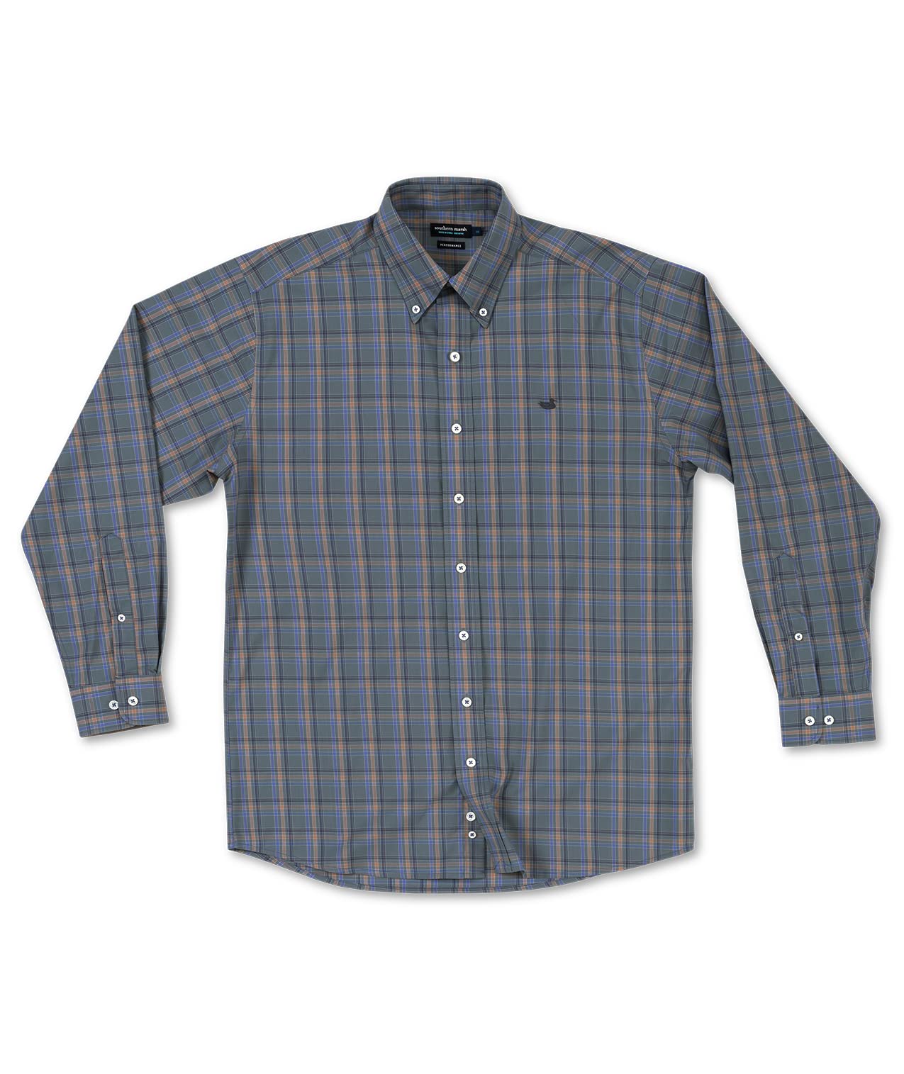 Southern Marsh Bristol Performance Plaid Dress Shirt for Men - Comfortable & Stylish Office & Casual Wear - Perfect for Business Meetings, Weddings & Outdoor Events