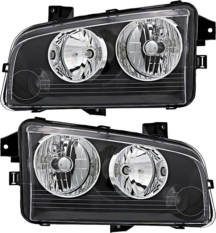 2006 Dodge Charger Halogen Headlights Set - Driver & Passenger Side Replacement Lamps for Improved Night Visibility | Perfect for Road Trips & Daily Commuting