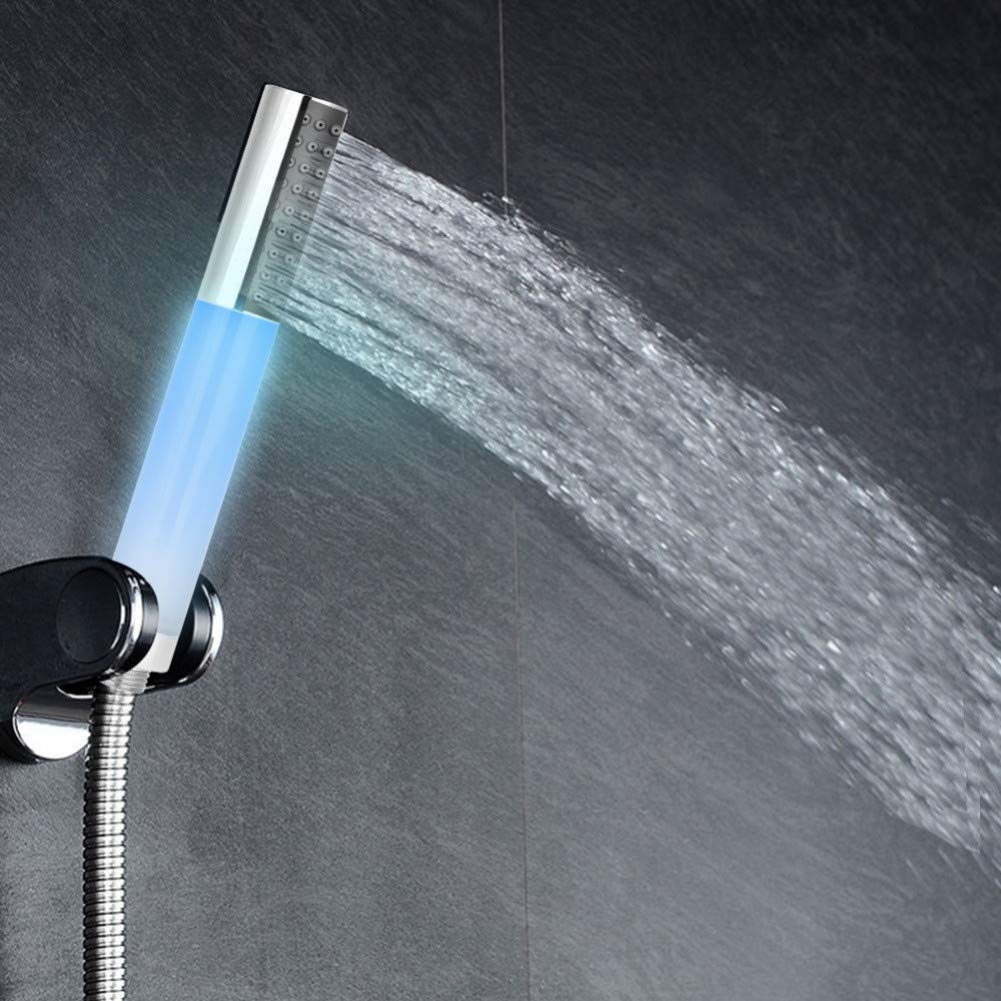 KXA 7-Color LED Shower Head with Handheld Spray - Water Saving Bathroom Shower Head with Romantic Mood Lighting | Perfect for Home Spa, Relaxing Showers & Energy-Efficient Bathing