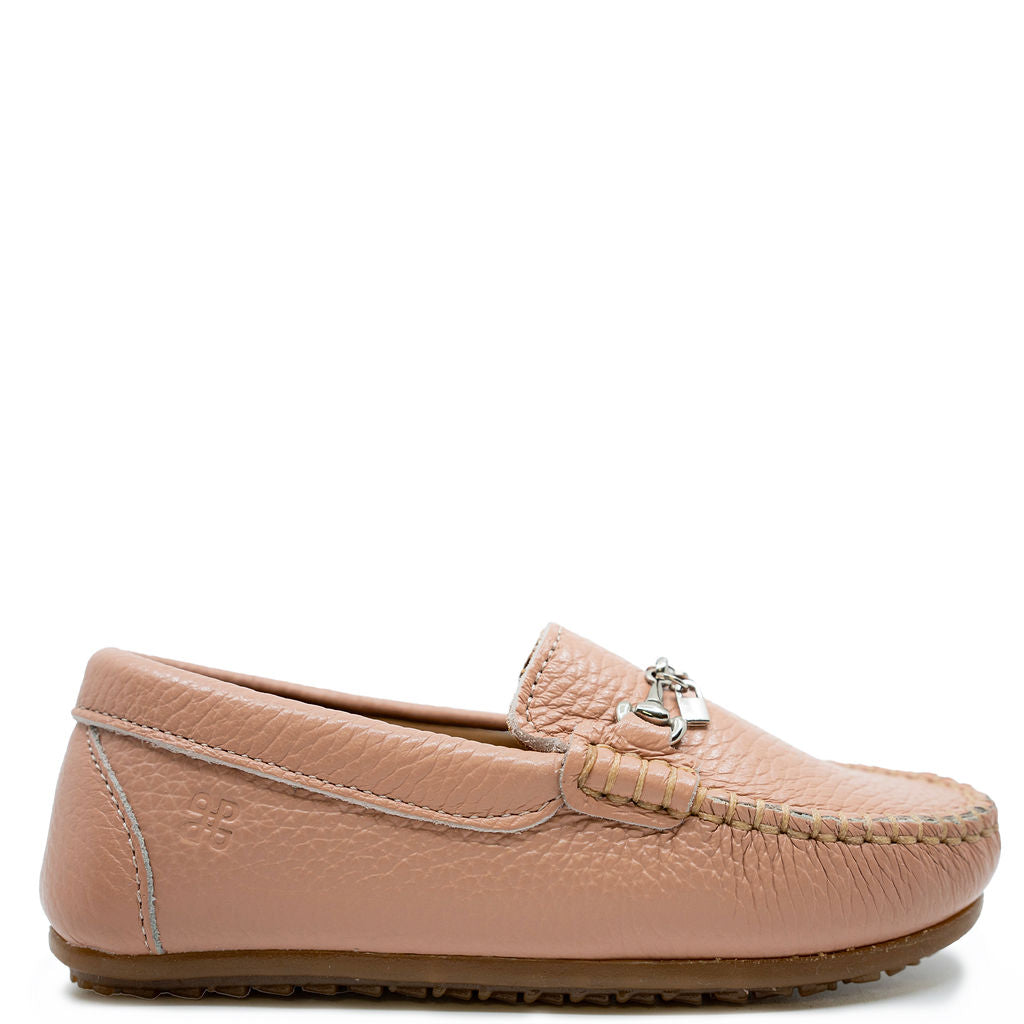 Porte Pebbled Pink Charms Loafer Shoes for Women - Comfortable Slip-On Flats with Cute Charms - Perfect for Office, Casual Wear & Daily Outfits