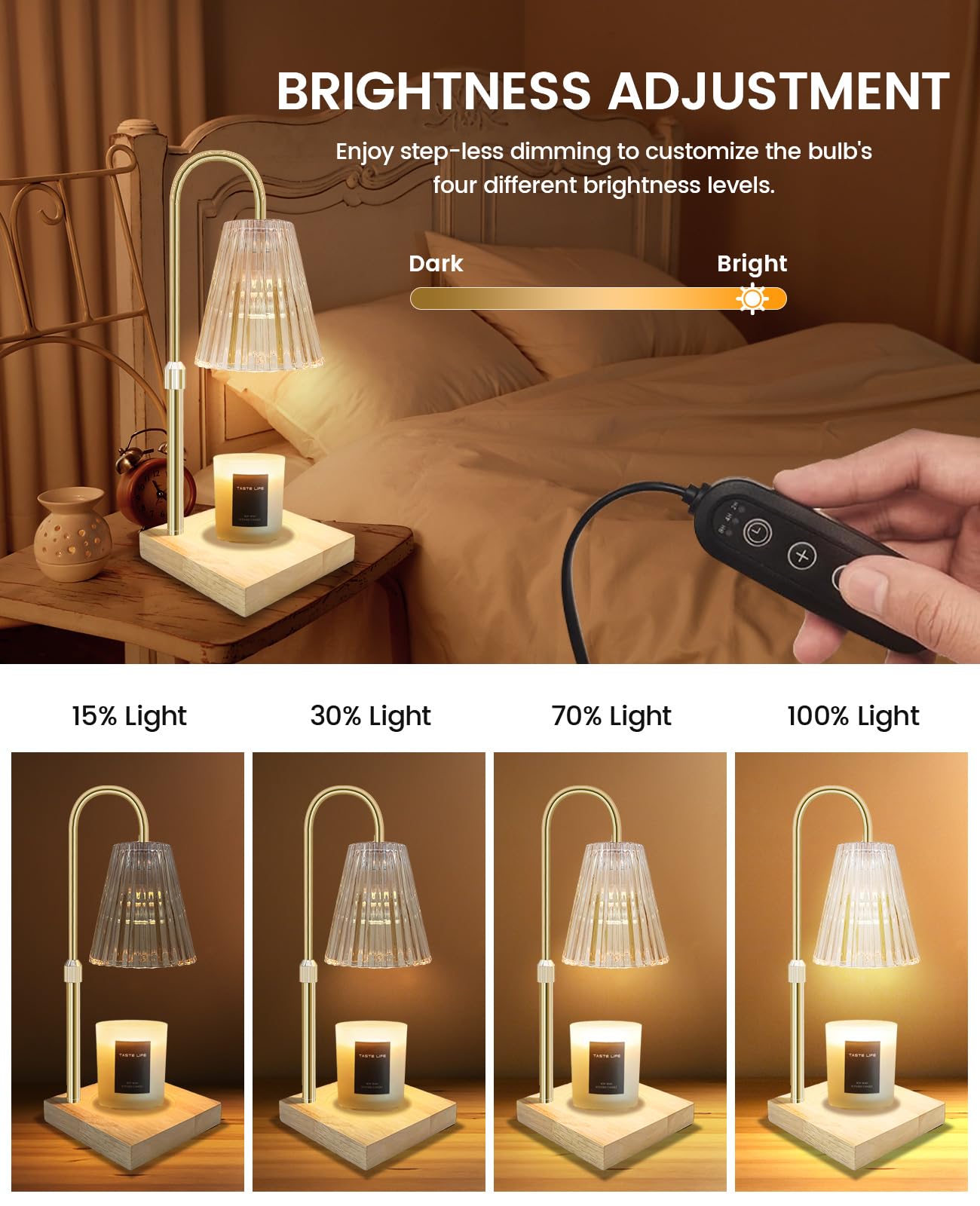 Electric Candle Warmer Lamp with Timer & Dimmer - Wax Melt Warmer for Home Decor, Bedroom, Office & Relaxation - Perfect for Aromatherapy, Gift Giving and Creating Cozy Ambiance