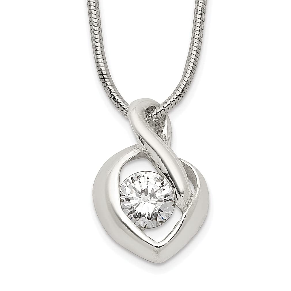 925 Silver CZ Pendant Necklace for Women - Elegant Jewelry Gift for Her - Perfect for Parties & Dating