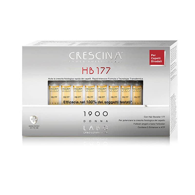 Crescina Transdermic Follicular Islands HB 177 Hair Growth Treatment for Women - 20 Vials for Thicker, Healthier Hair | At-Home Hair Regrowth Solution for Thinning Hair & Hair Loss Prevention
