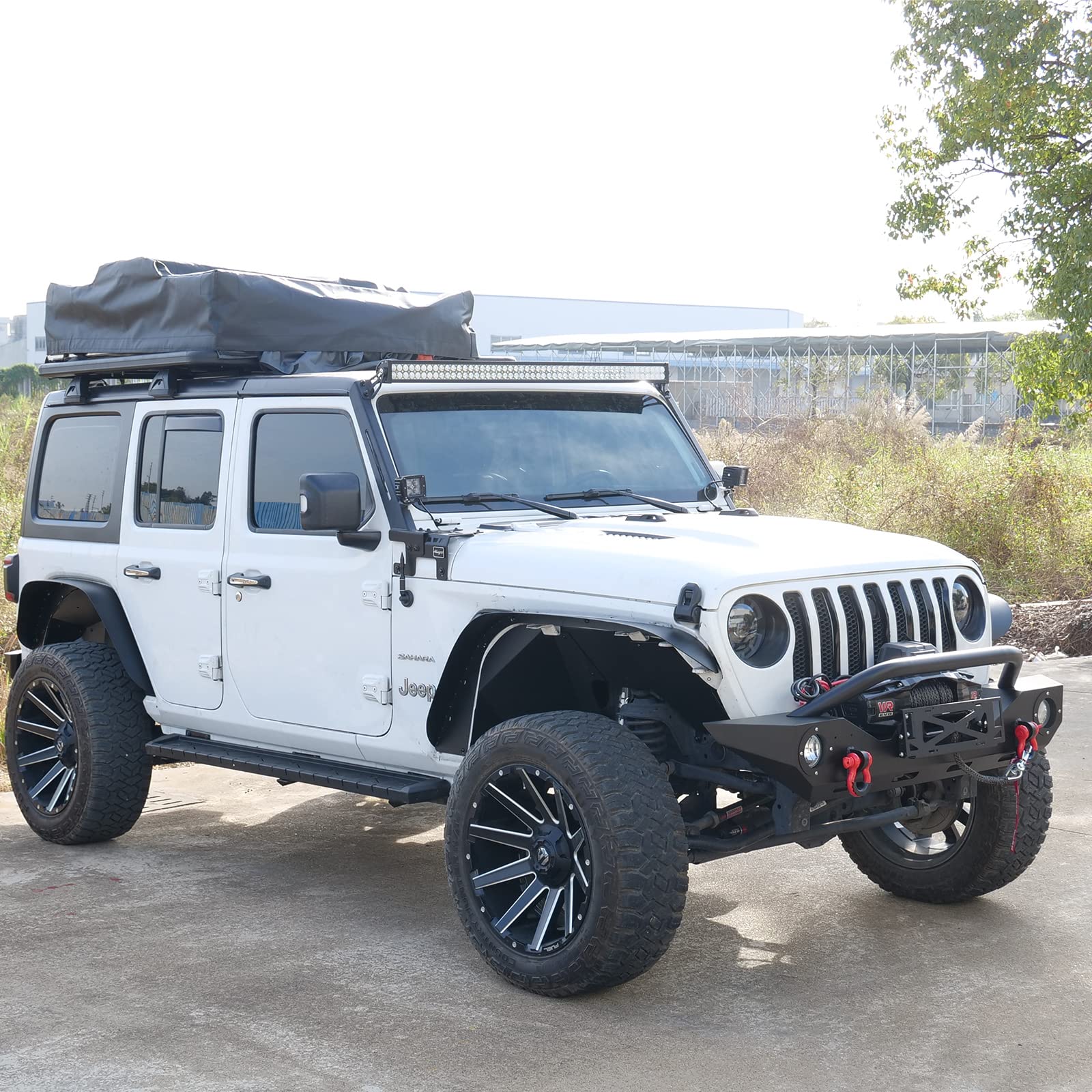 Premium Alloy Steel Front Fender Flares Inner Liners for 2018-2022 Jeep Wrangler JL/JLU - 2-Piece Set by WOLFSTORM - Off-Road Protection & Enhanced Style for Jeep Adventures