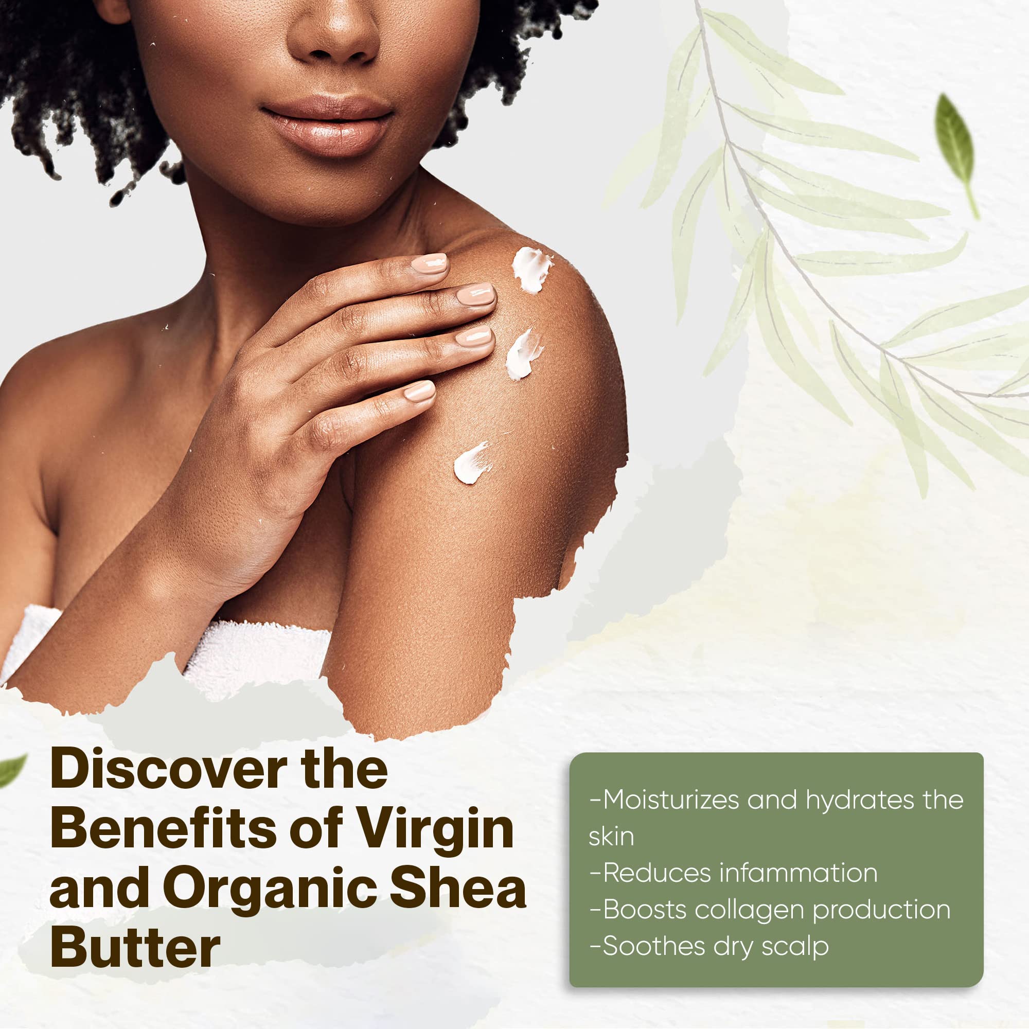 Organic Virgin Shea Butter 1.7 lb - USDA Certified, Unrefined, Raw & Pure from Ghana - for Skin, Hair & DIY Beauty Products