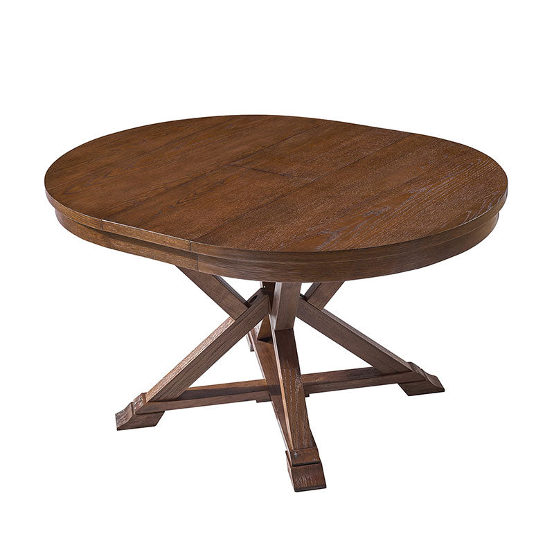 Extendable Round Dining Table - Traditional Israeli Design for Small Spaces | Perfect for Family Gatherings & Dinner Parties