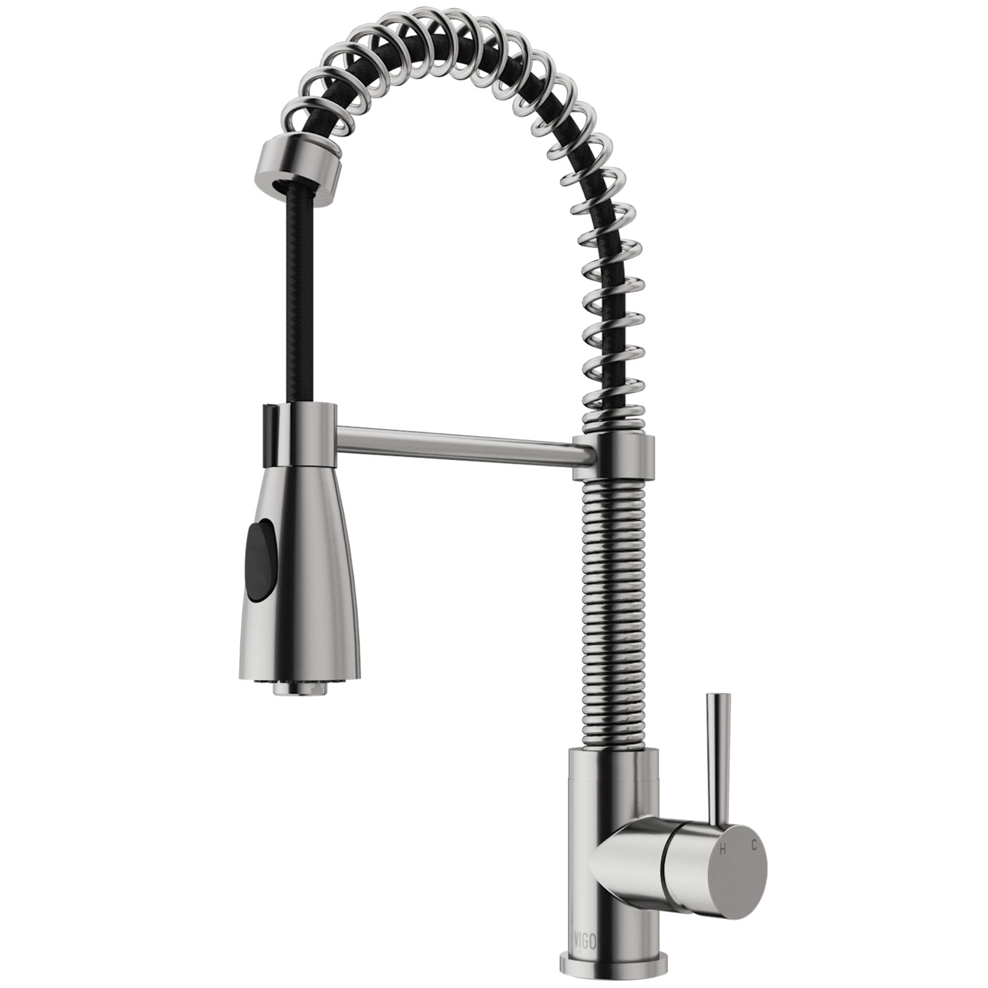 VIGO Brant 19-Inch Single Handle Pull-Down Sprayer Kitchen Faucet in Stainless Steel - VG02003ST | Modern Sink Faucet for Home Kitchen, Restaurant & Commercial Use