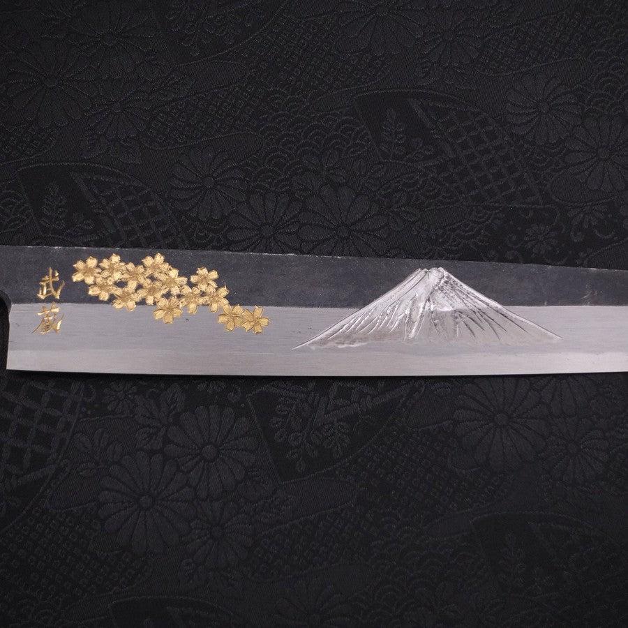 Premium Yanagiba Sushi Knife - Blue Steel #2 Kurouchi Finish with Sakura Fuji Buffalo Ebony Handle (270mm) - Perfect for Sushi Chefs & Japanese Cuisine Lovers